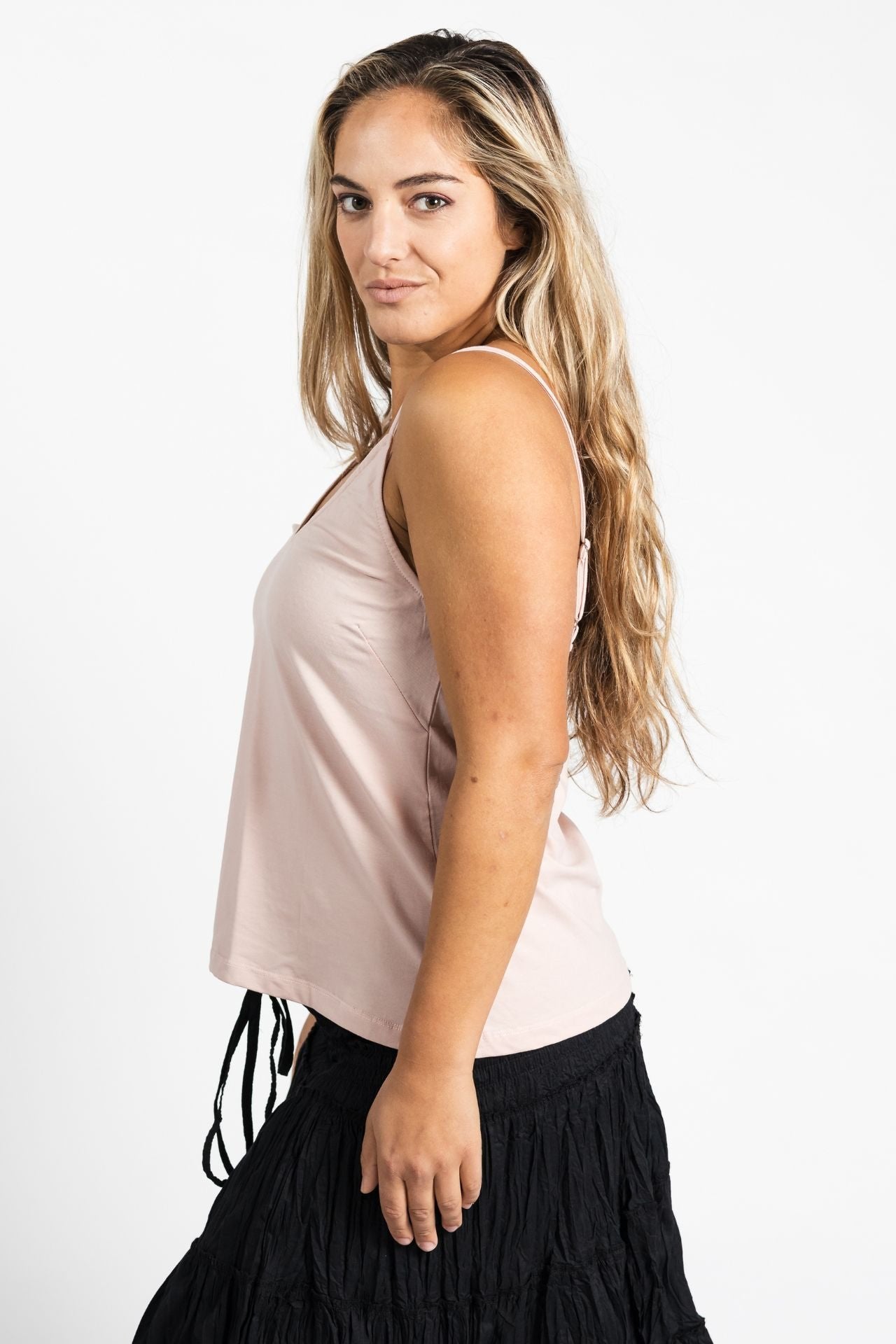 Surya Australia Organic Cotton 'Bombay' Singlet Top made in Nepal - Blush