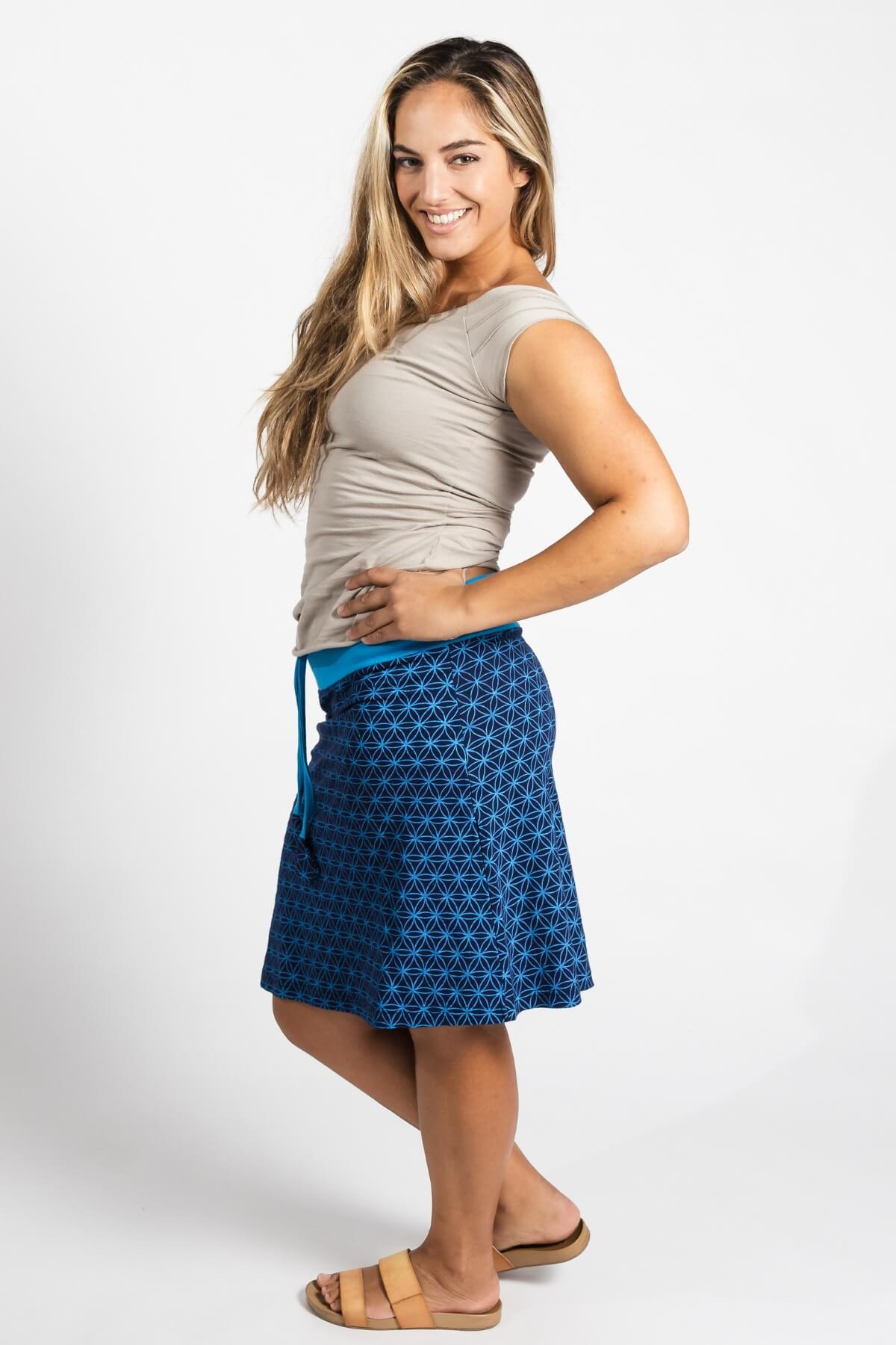 Surya Stretch Cotton 'Anita' Skirt made in Nepal - left side view