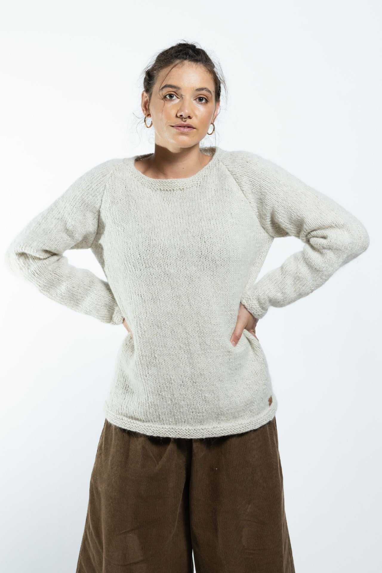 Surya Australia Ethical Wool Jumper made in Nepal - Natural
