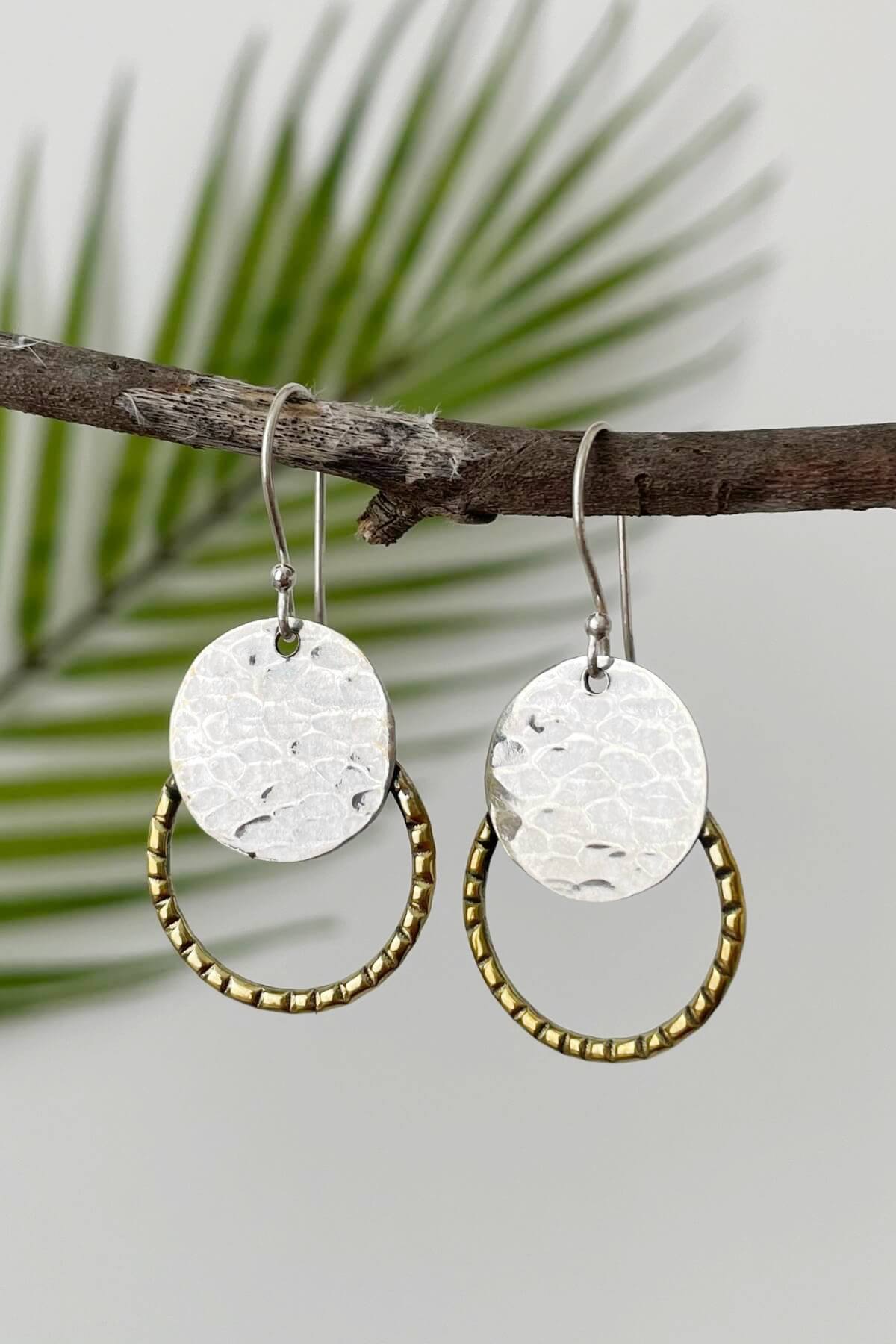 Surya Australia Ethical Handmade Silver Earrings made in Nepal - Solar Eclipse