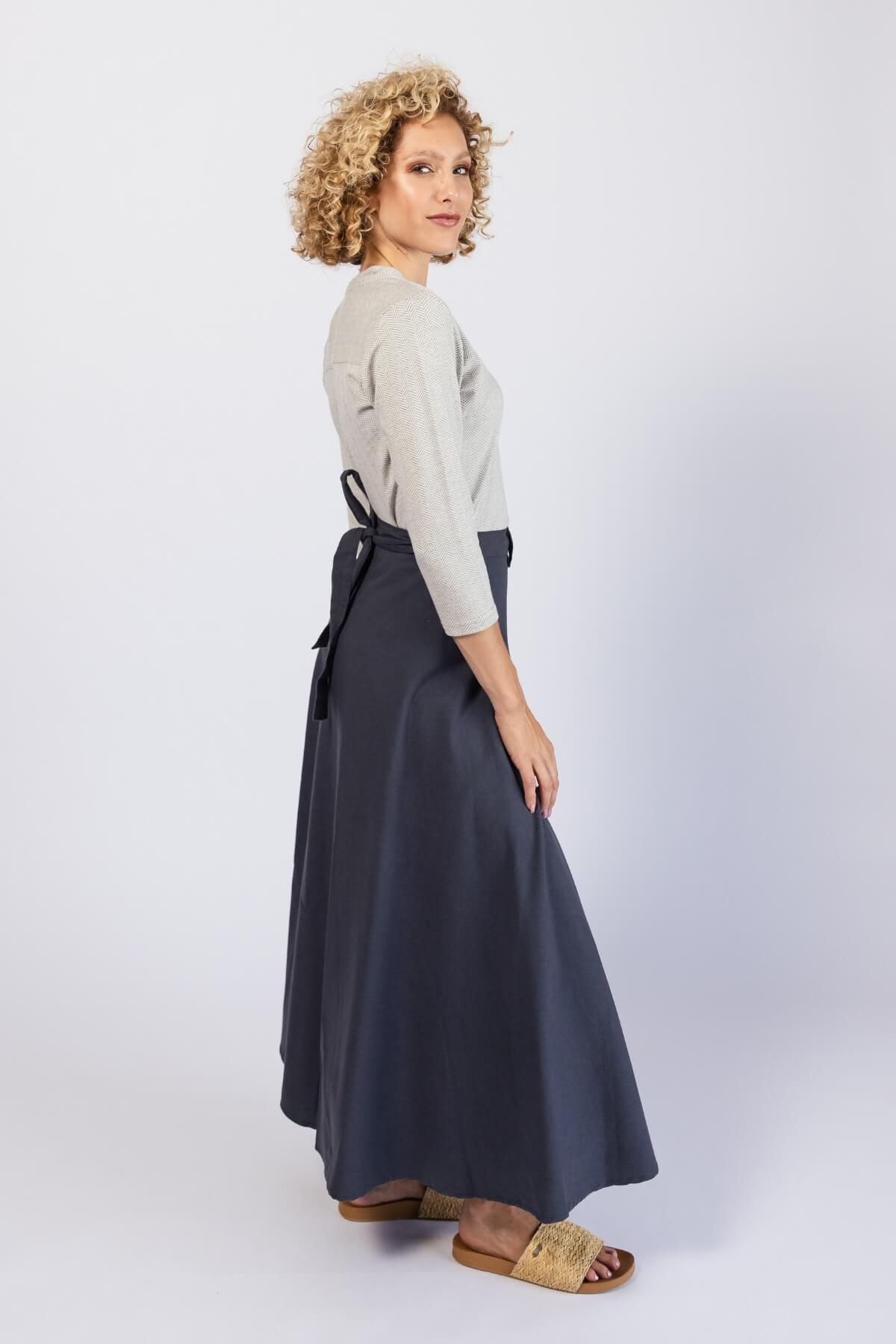 Surya Ethical Cotton Wrap Skirt made in Nepal - right side view