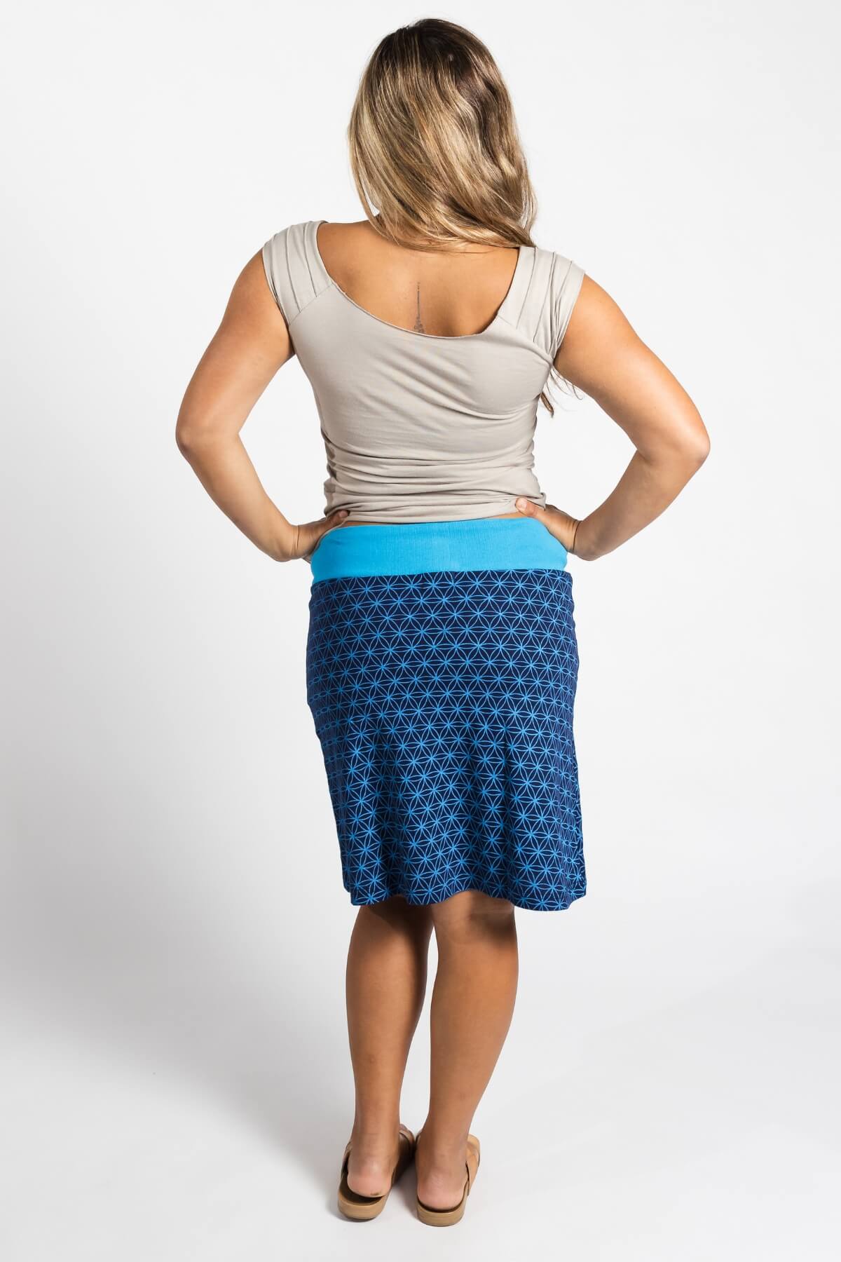 Surya Stretch Cotton 'Anita' Skirt made in Nepal - rear view