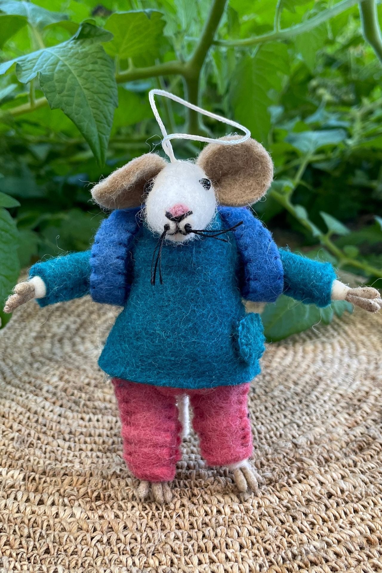 Surya Australia Ethical Wool Felt Mouse Toys made in Nepal - Off to School