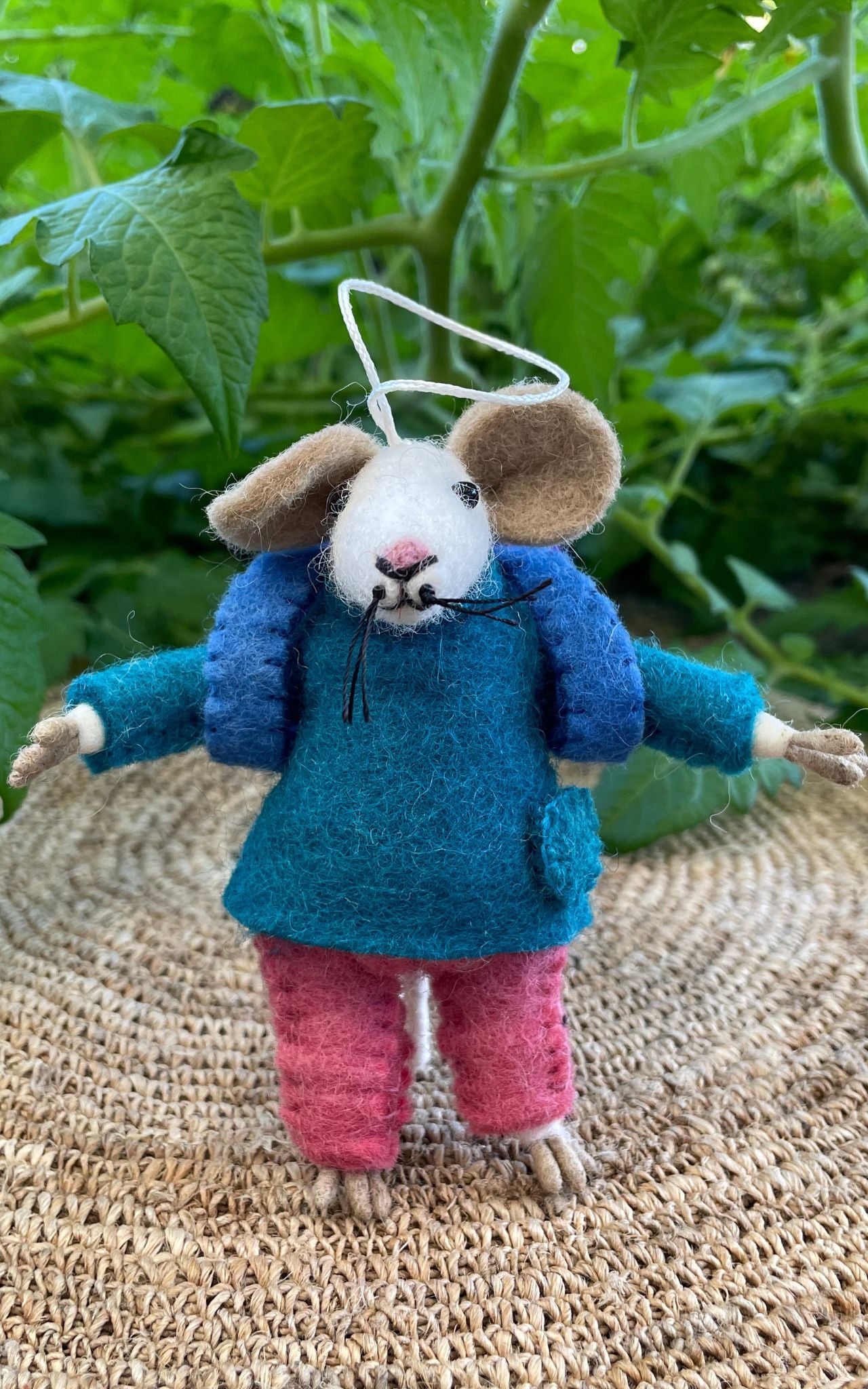 Surya Australia Ethical Wool Felt Mouse Toys made in Nepal -  Off to School