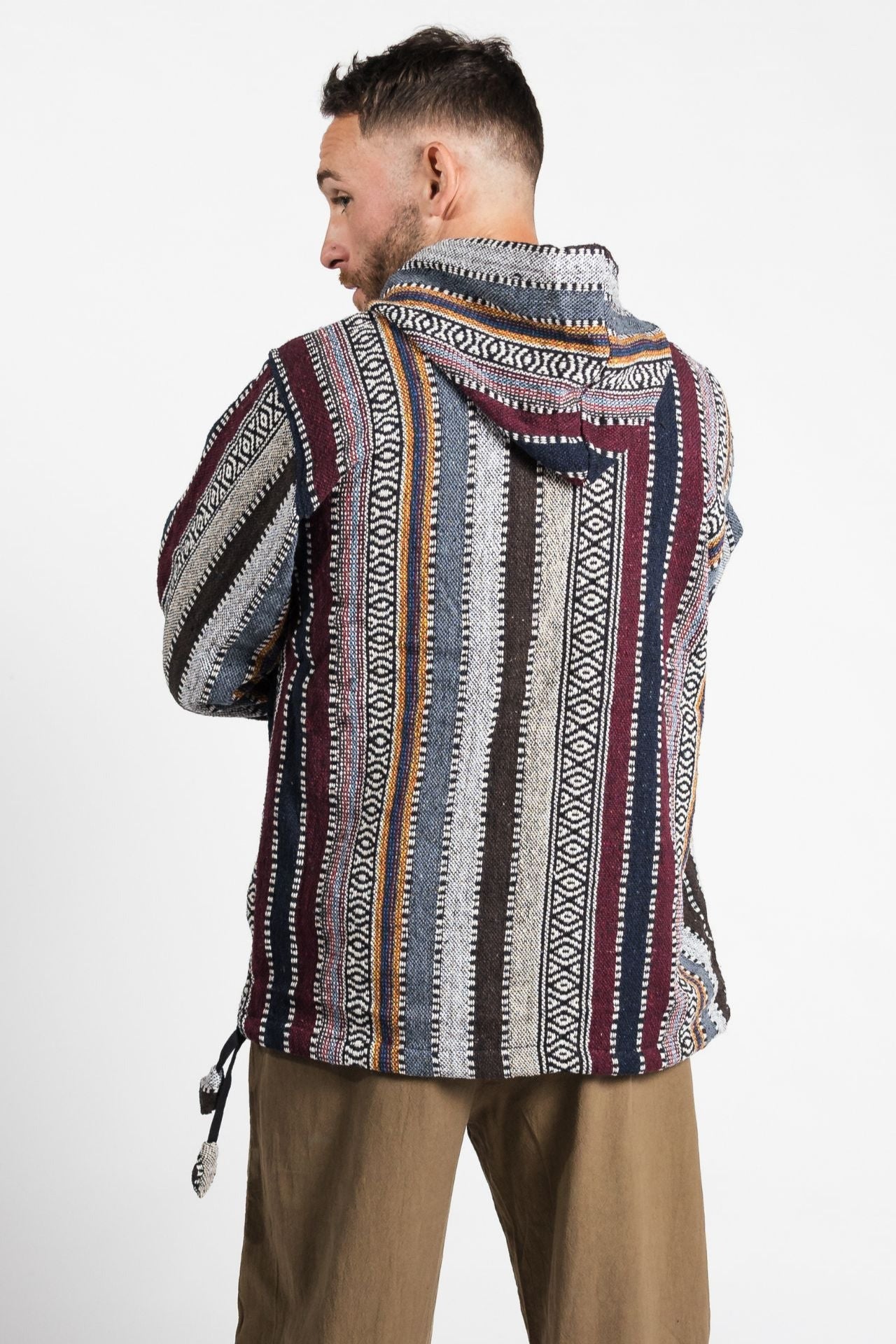 Surya Australia Woven Cotton Hoodie from Nepal - Maroon