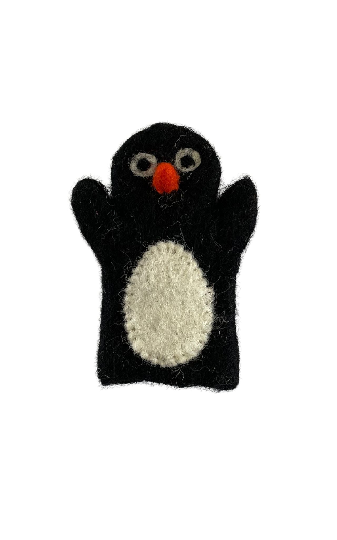 Surya Australia Ethical Wool Felt Finger Puppets made in Nepal - Penguin