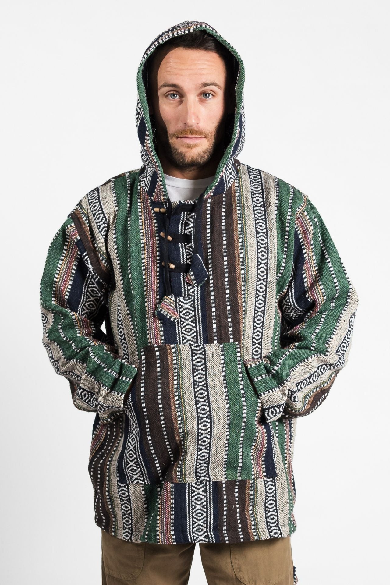 Surya Australia Woven Cotton Hoodie from Nepal - Green