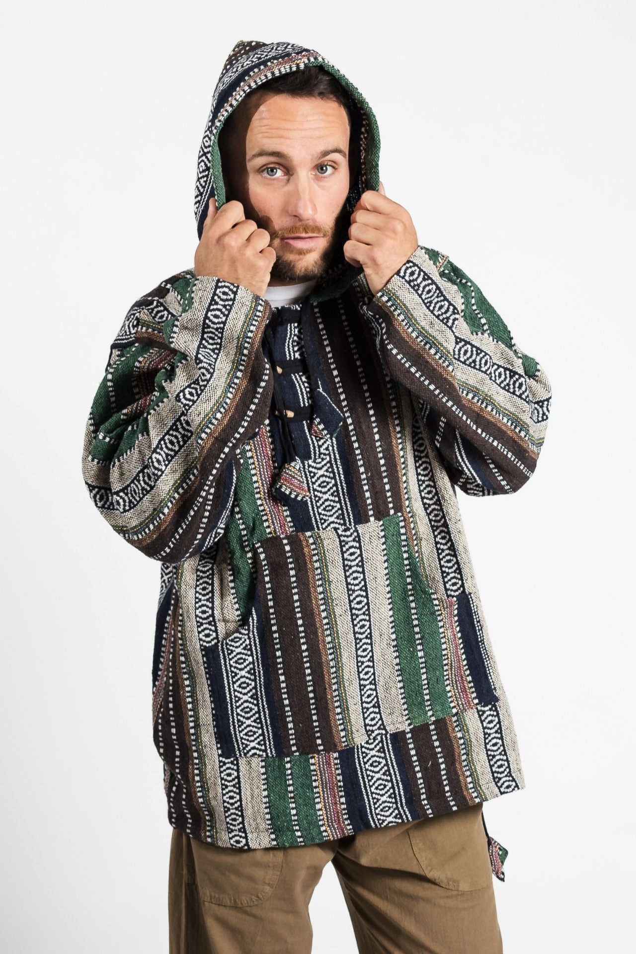 Surya Australia Woven Cotton Hoodie from Nepal - Green