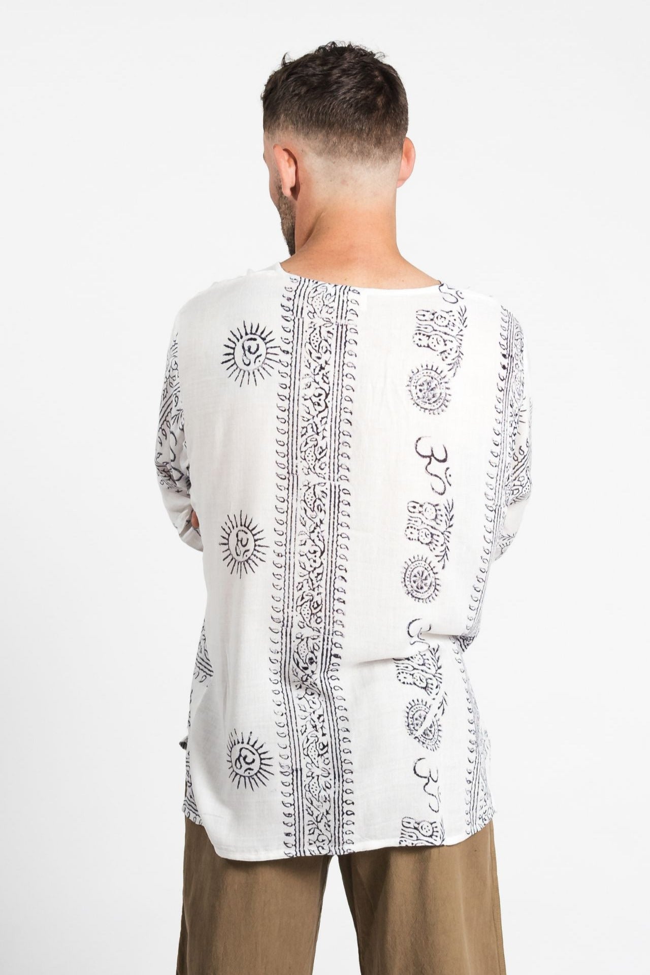 Surya Australia Lightweight Cotton Men's 'Shiva' Shirt made in Nepal - White