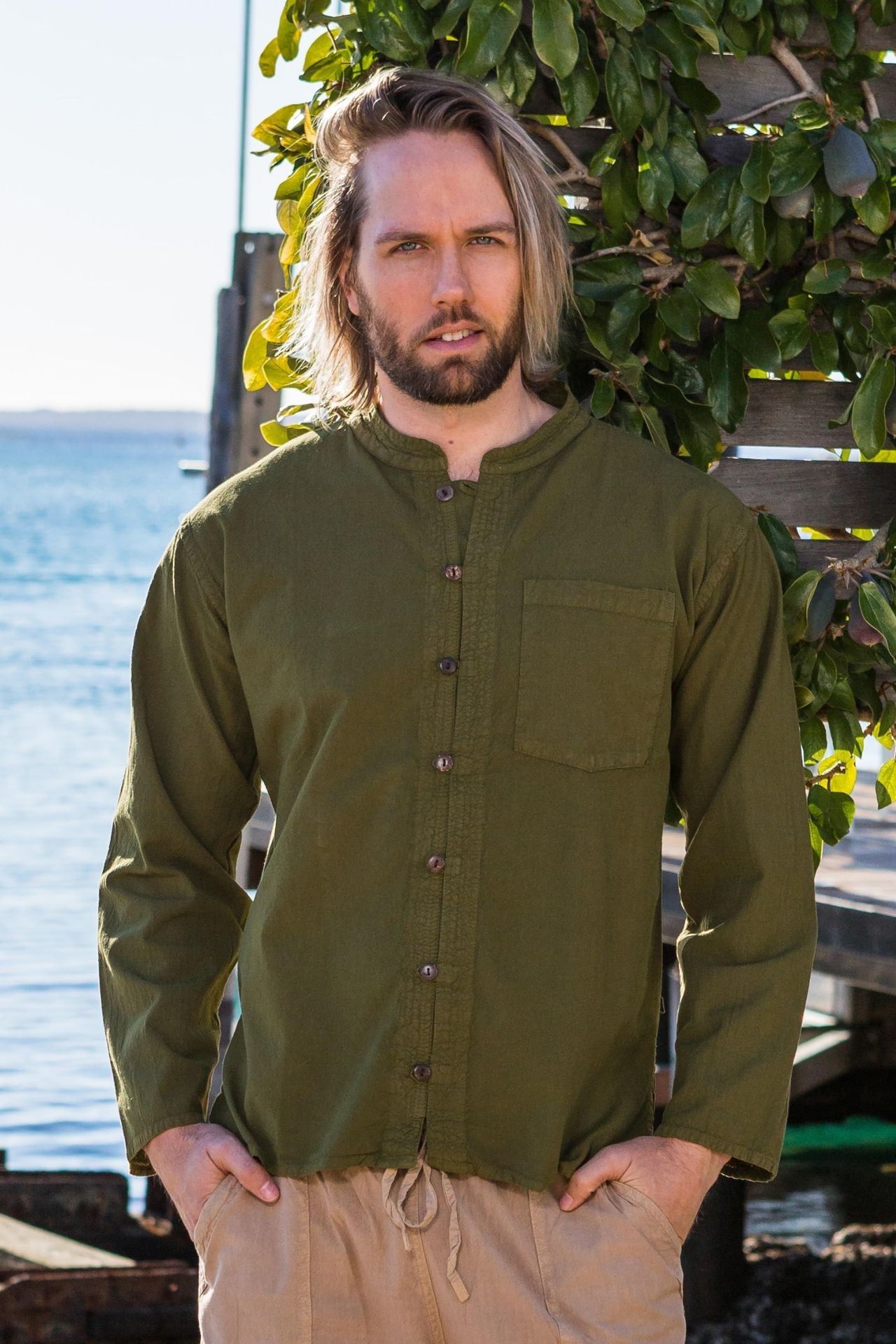 Surya Long Sleeve Cotton 'Diego' Shirt for Men