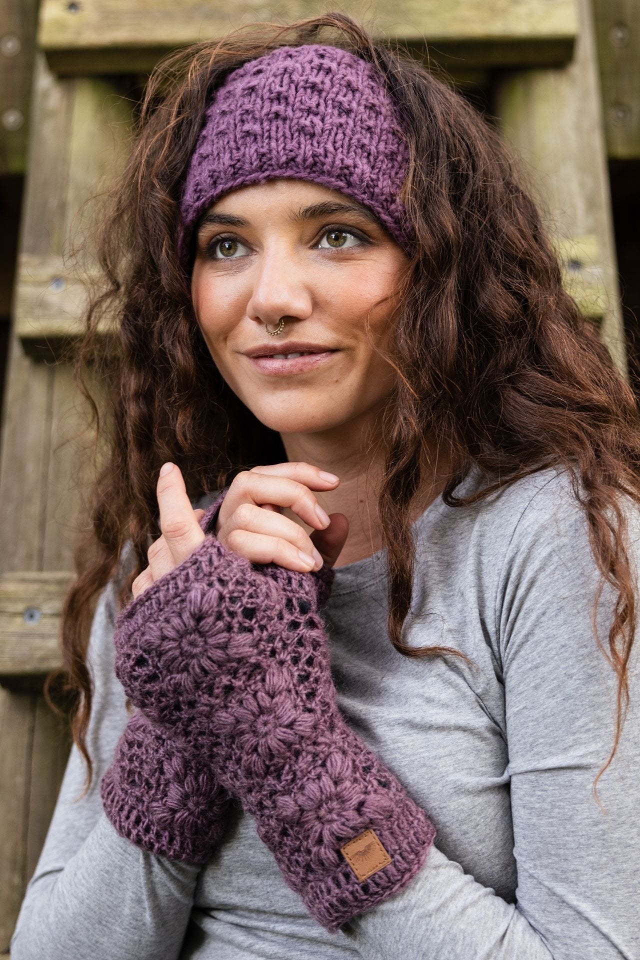 Surya Australia Woolen Hand warmers from Nepal - Purple