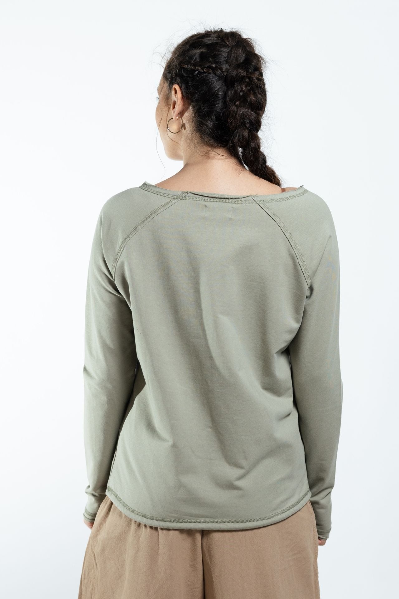 Surya Australia Organic Cotton Oversized Sweater made in Nepal - Sage