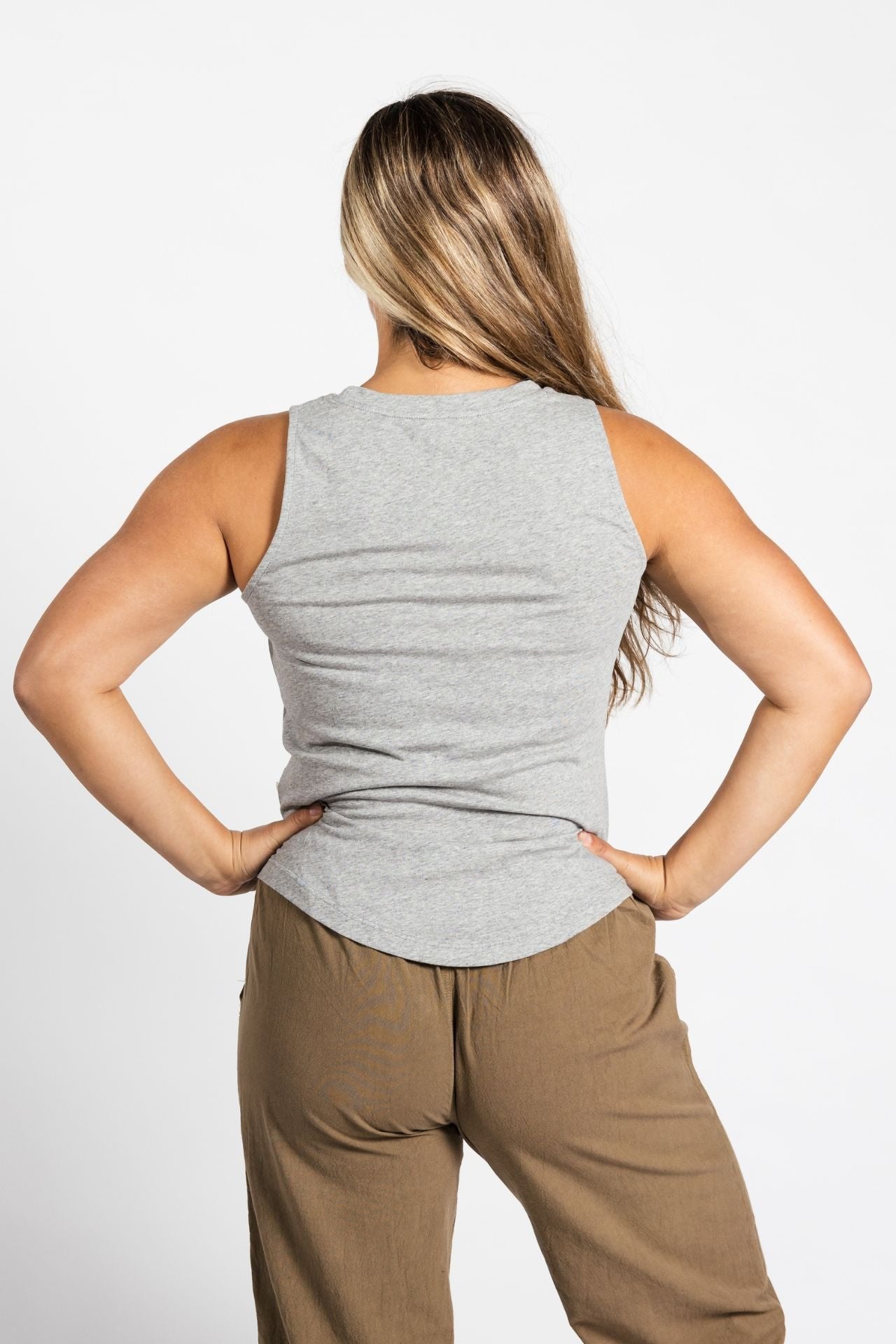 Surya Organic Cotton Tank Top made in Nepal - Light Grey