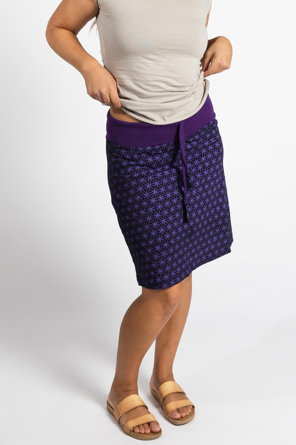 Surya Ethical Cotton 'Anita' Skirt made in Nepal - waistband detail