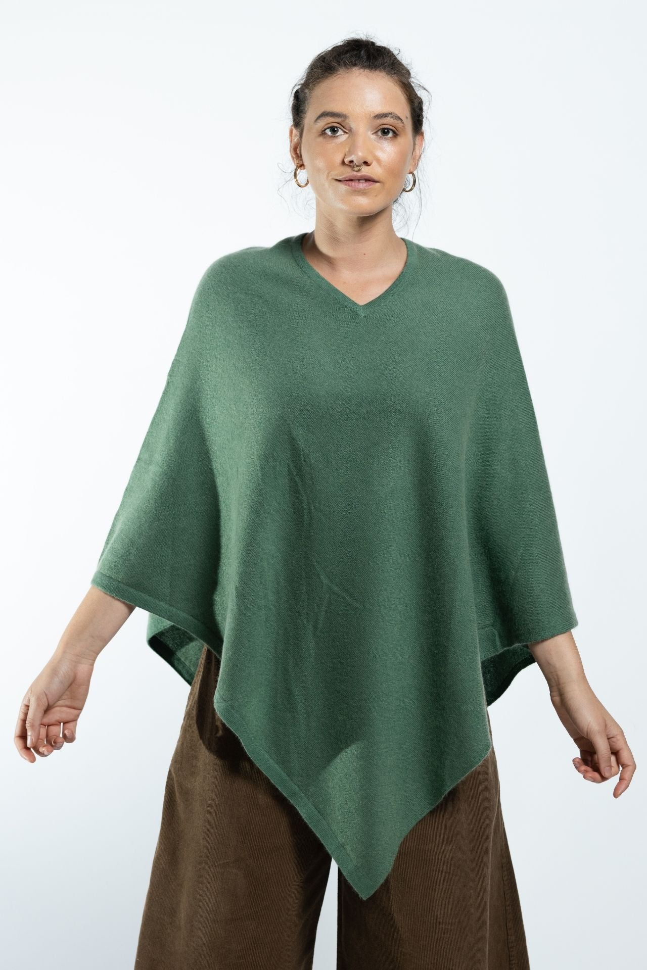 Surya Australia Ethical Cashmere Poncho made in Nepal - Teal