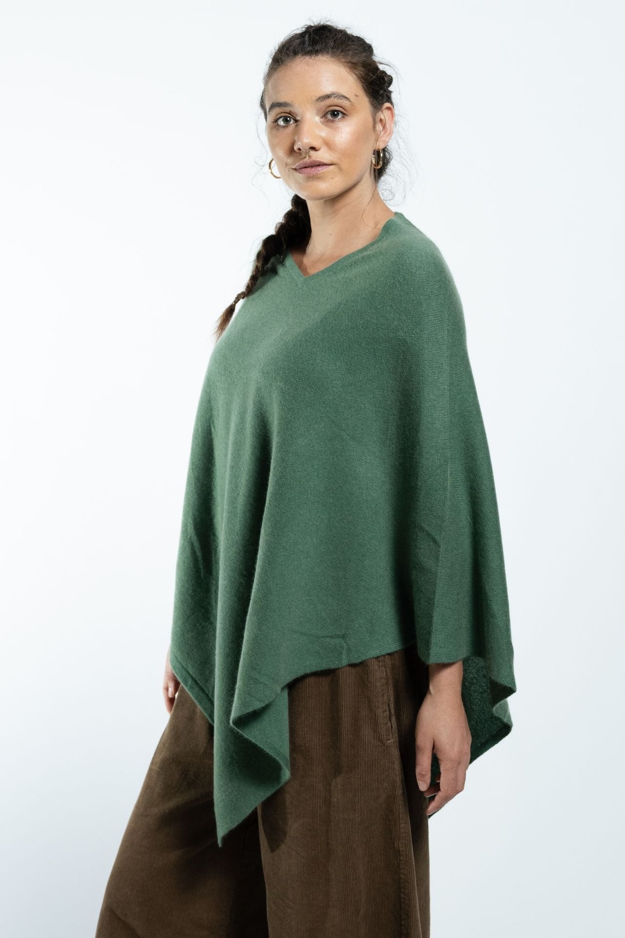 Surya Australia Ethical Cashmere Poncho made in Nepal - Teal