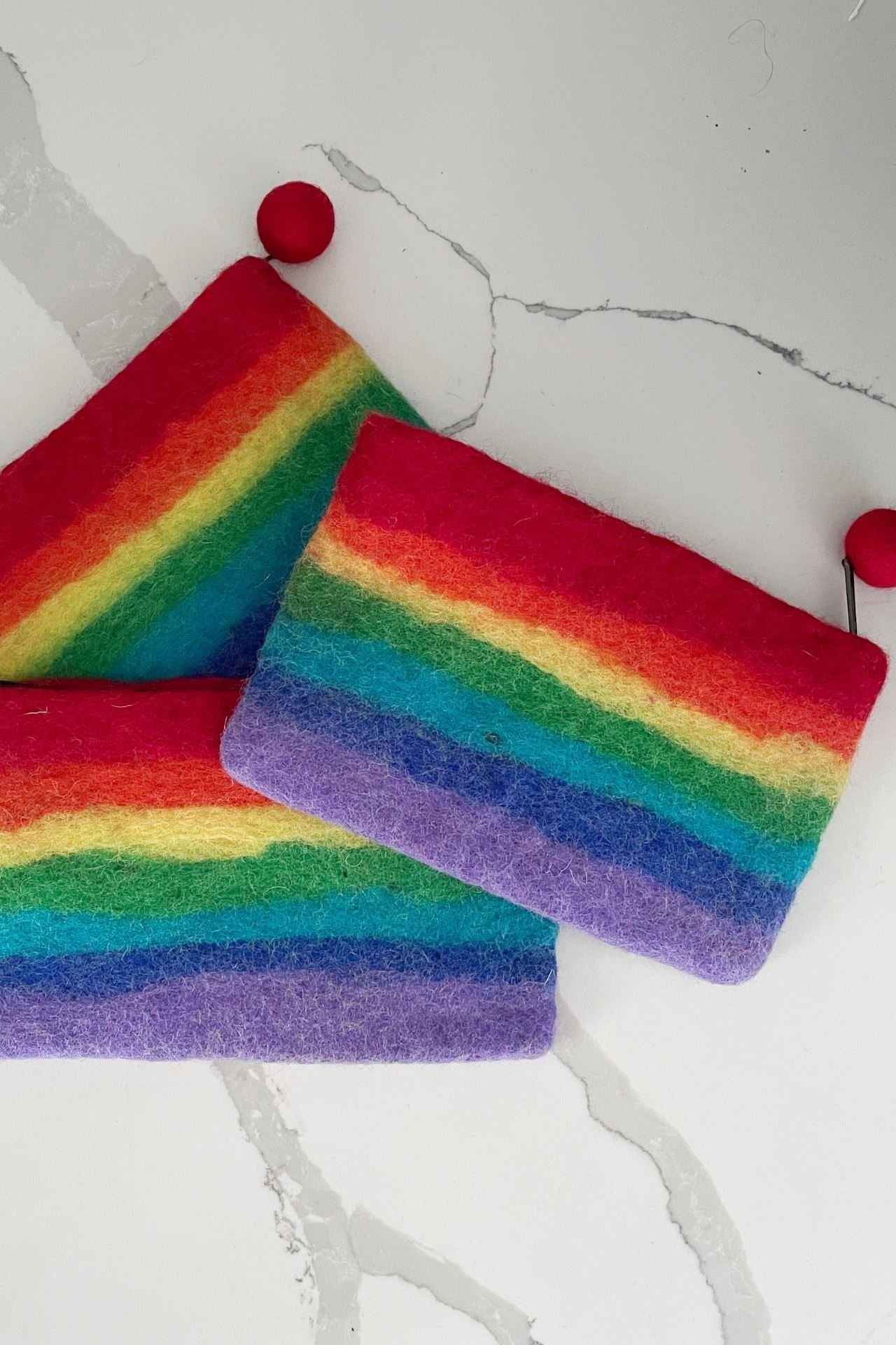 Surya Australia Felt Rainbow Purse made in Nepal