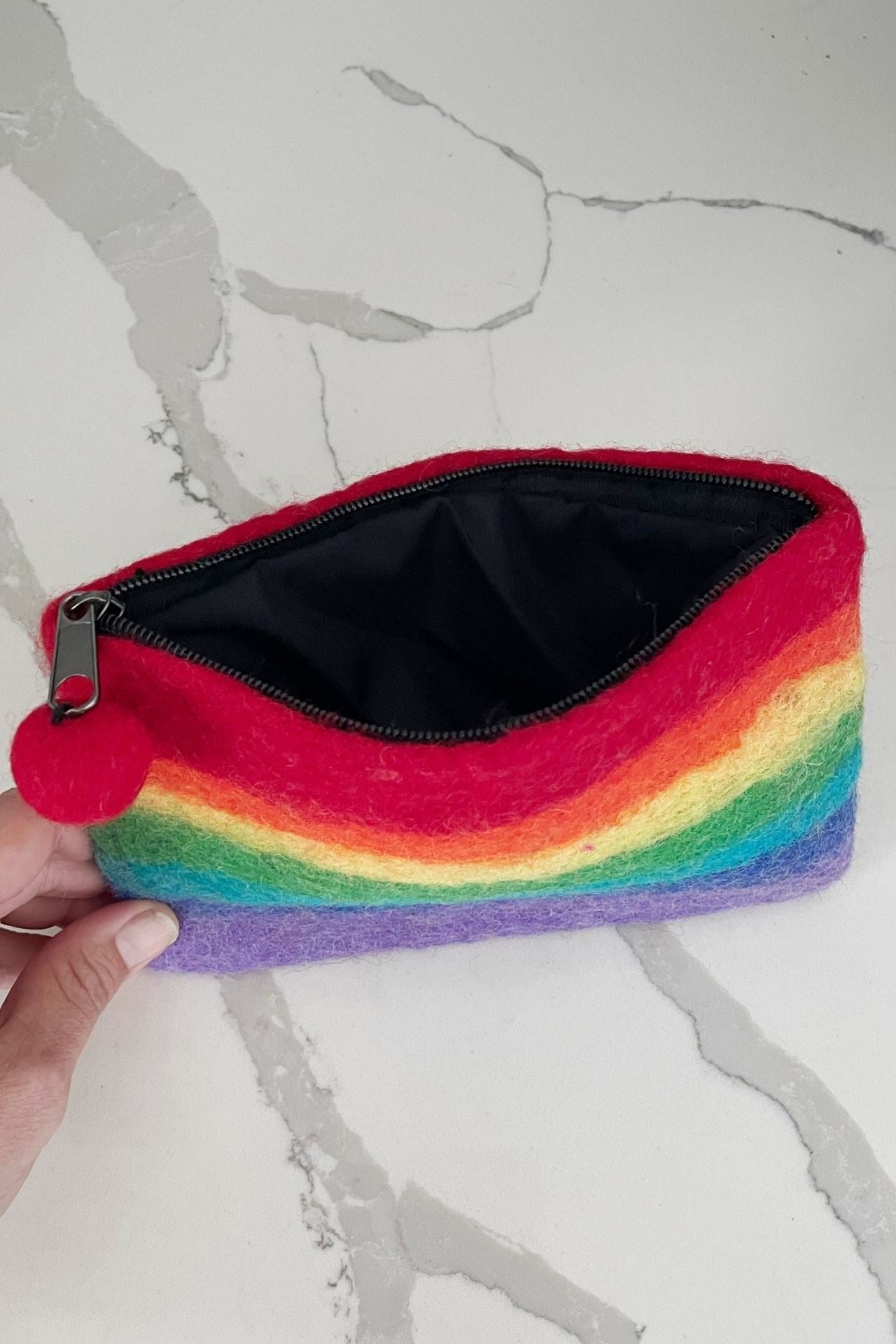 Surya Australia Felt Rainbow Purse made in Nepal