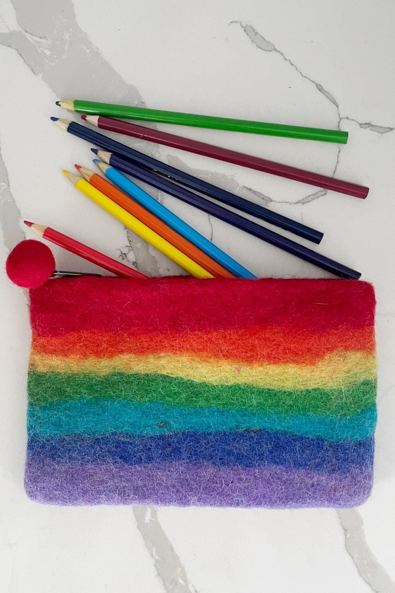 Surya Australia Felt Rainbow Purse made in Nepal