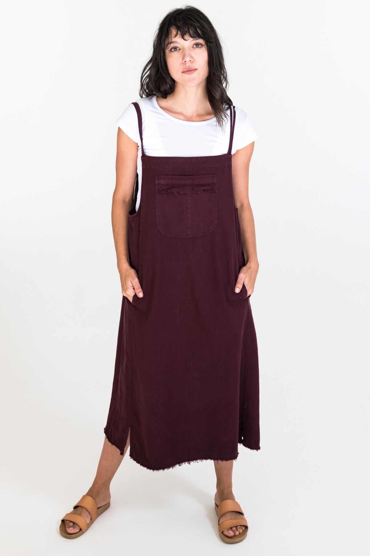 Surya Cotton 'Sirena' Pinafore - Wine Colour