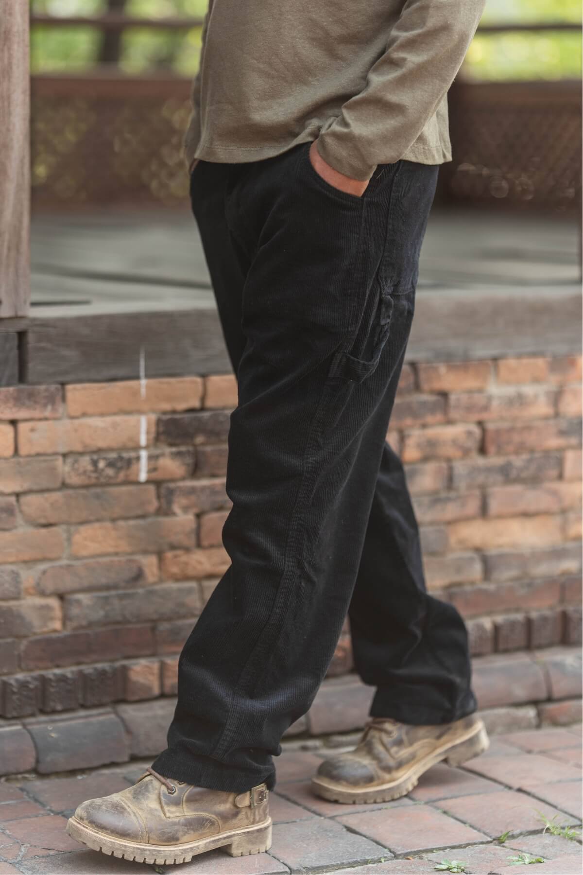 Surya Corduroy Trousers for Men made in Nepal - Black