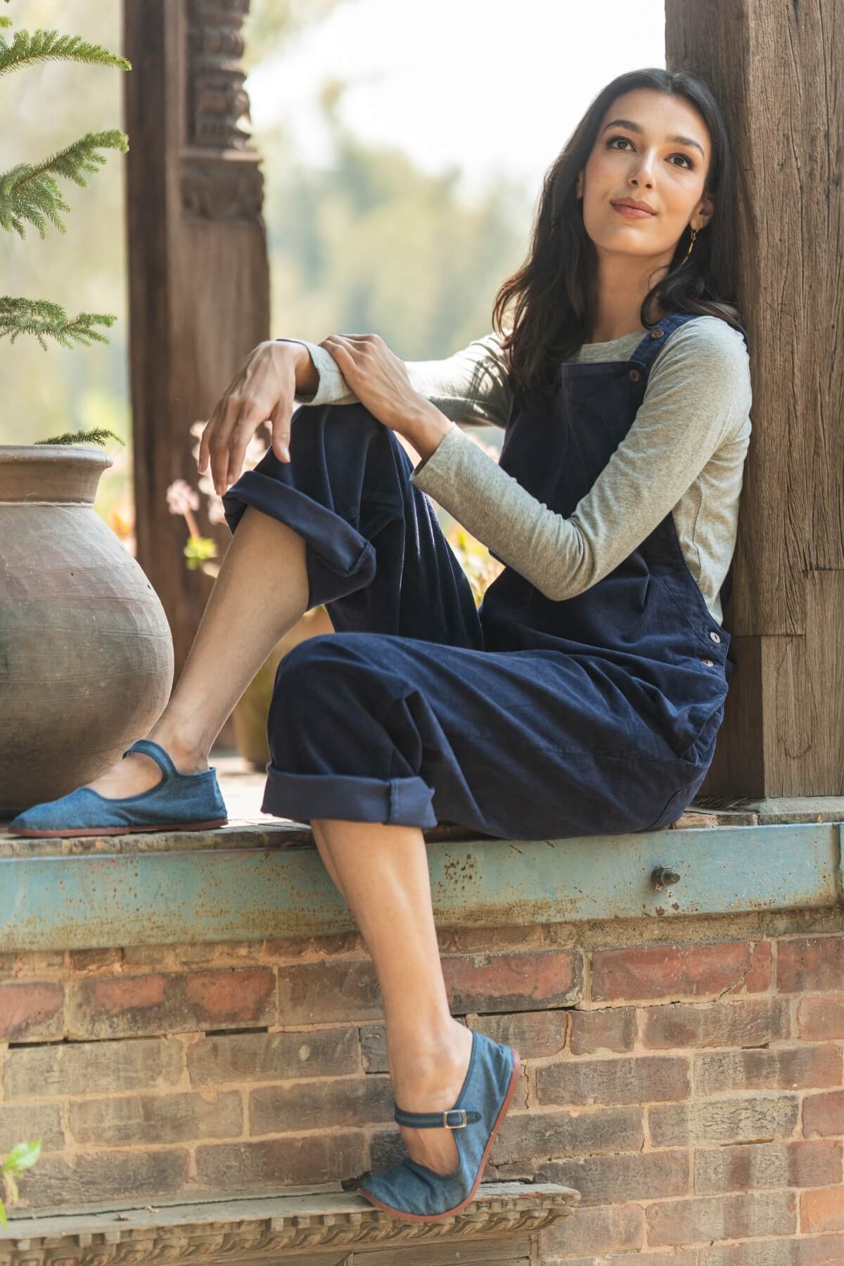 Surya Corduroy Overalls - natural coconut buttons