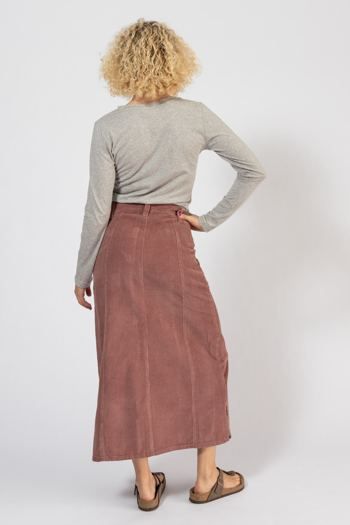 Surya Corduroy Maxi Skirt for Women - rear view