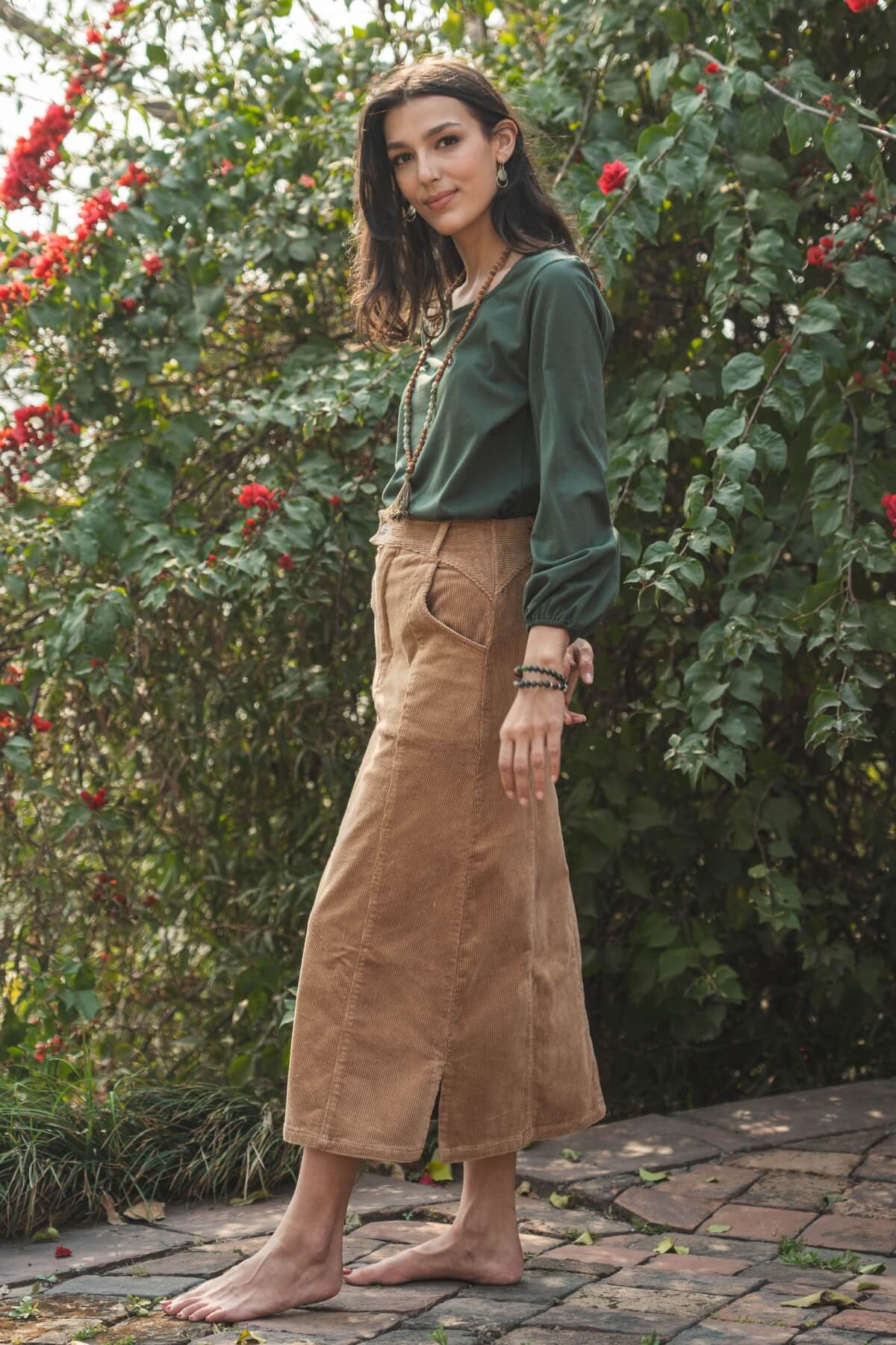 Surya Cotton Corduroy Maxi Skirt - ethically made in Nepal