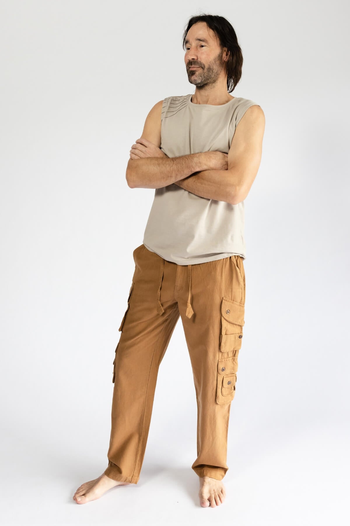 Surya Everyday Cotton Cargo Pants for Men - left side view