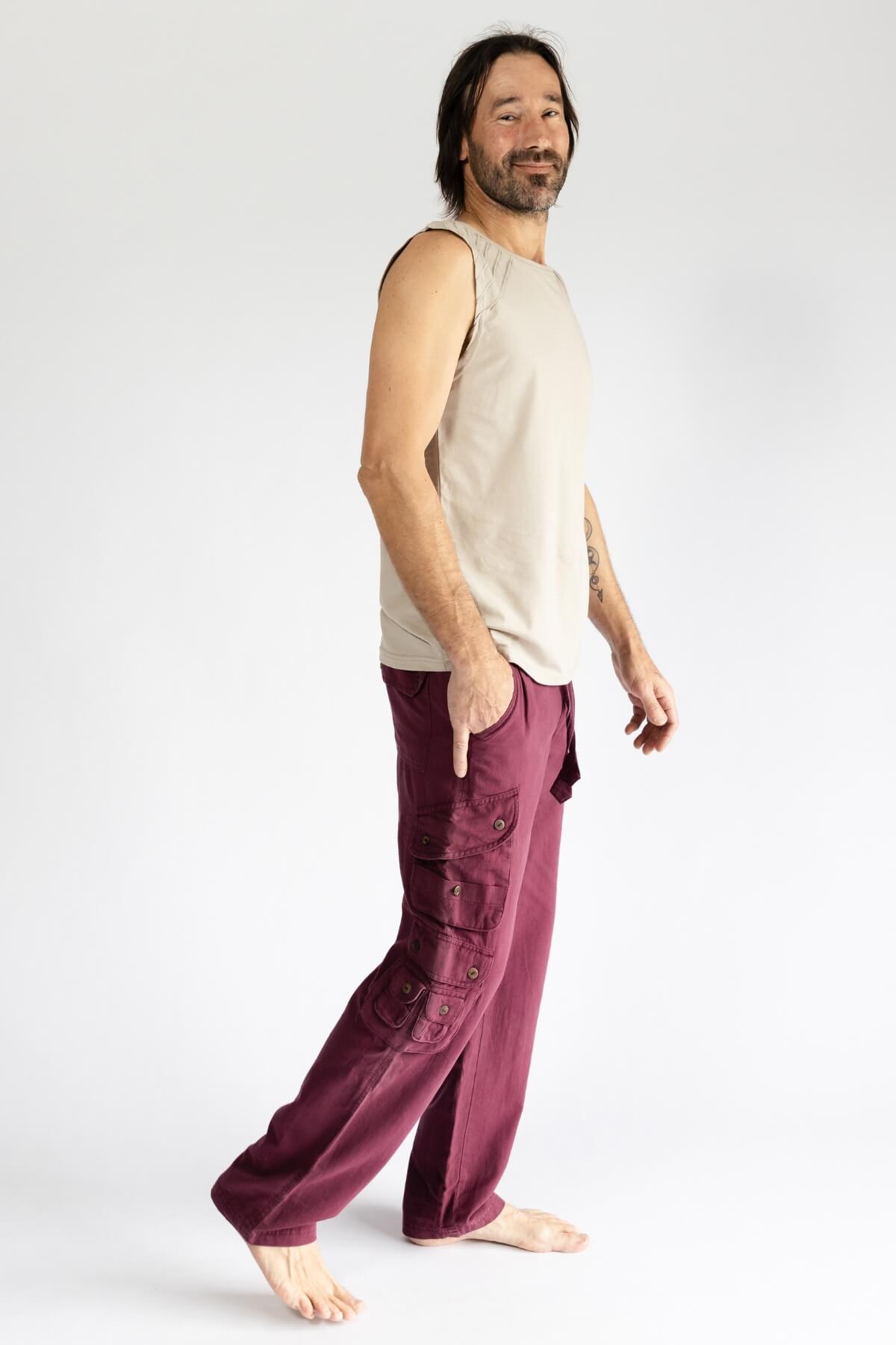 Surya Cotton Cargo Trousers for Men - right side view