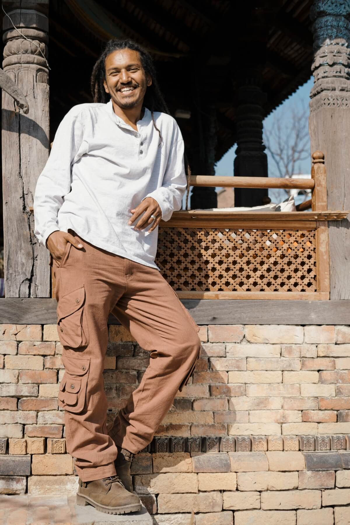 Surya Everyday Cotton Cargo Pants for Men - ethically made in Nepal