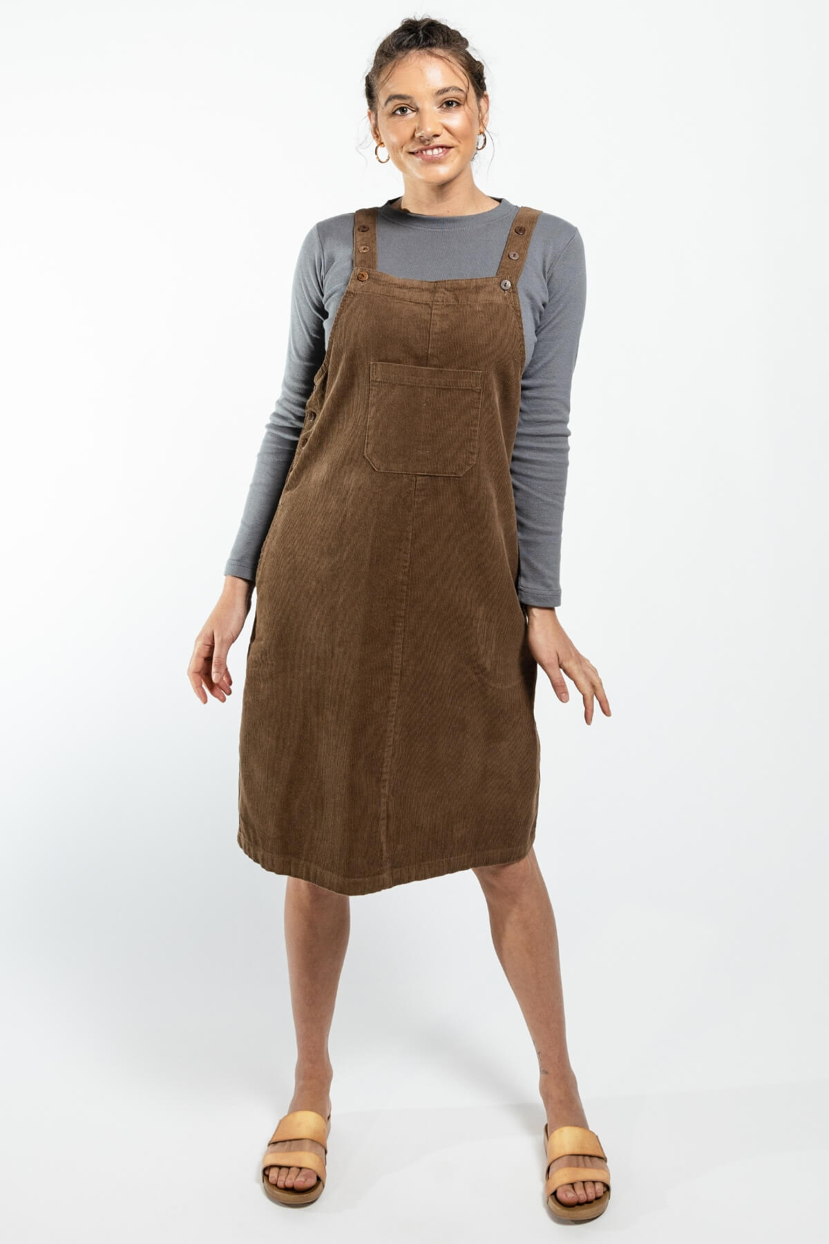 Surya Ethical Cotton Corduroy Pinafore - with pockets