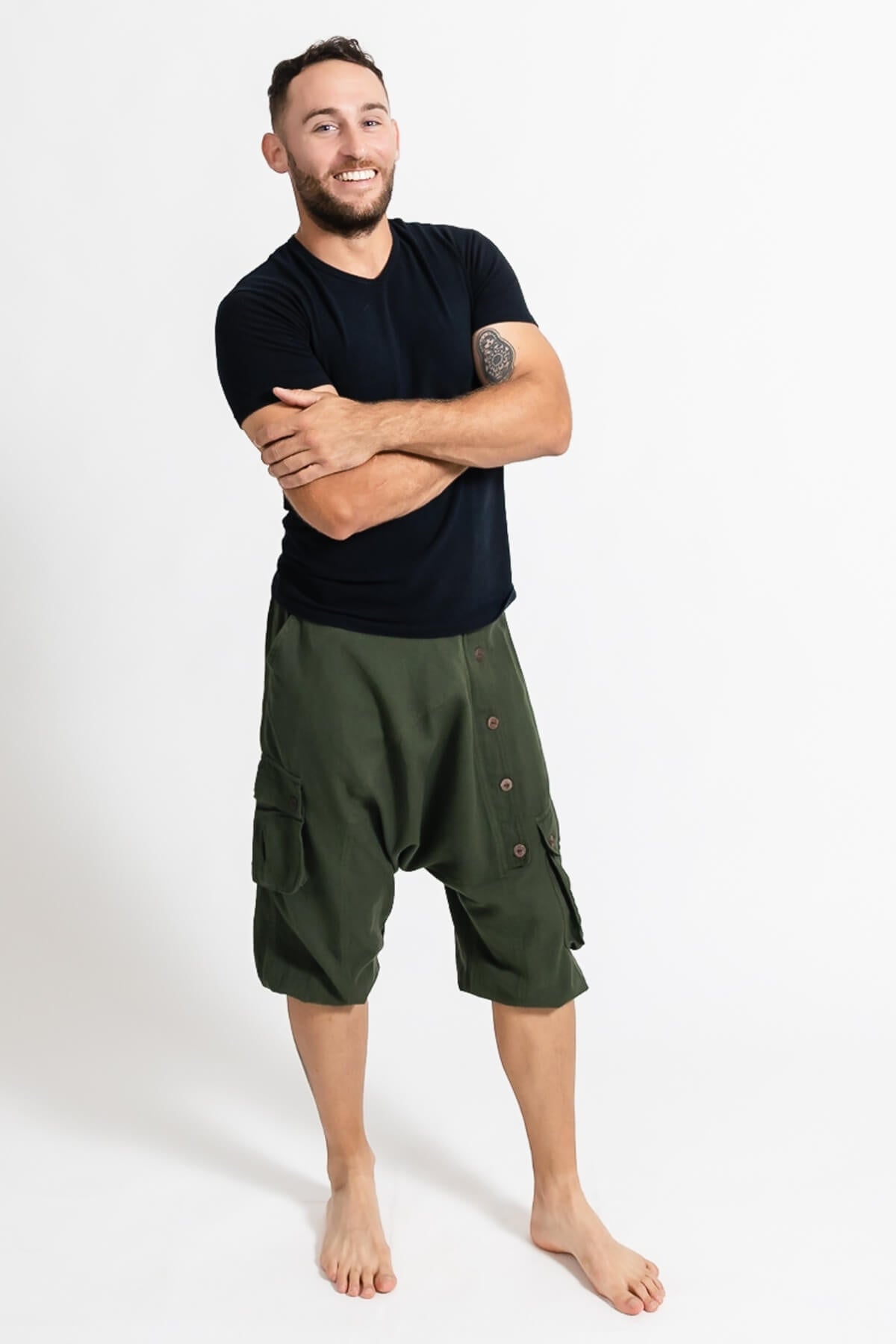 Surya Short Low Crotch Pants for Men - Green
