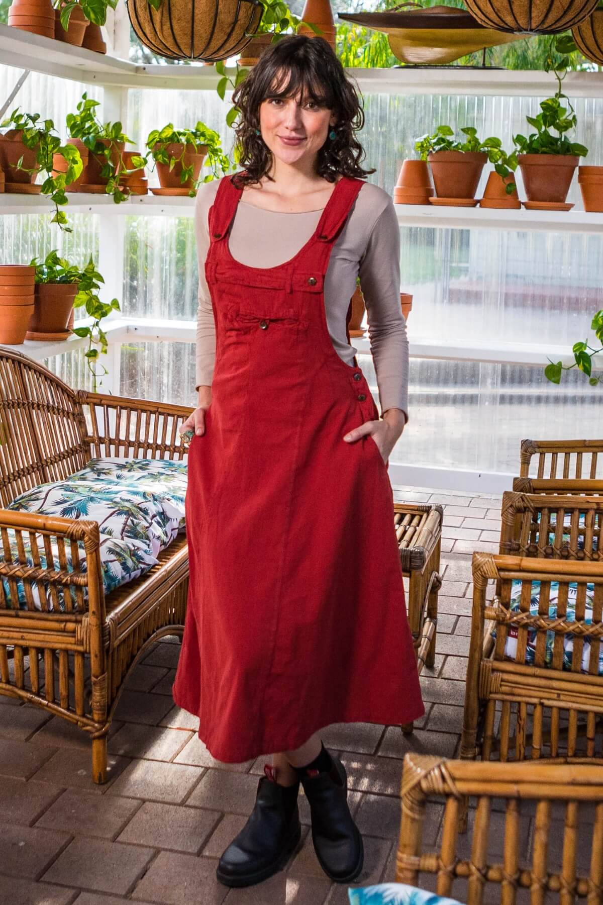 Surya Cotton Dungaree Dress - Ethically made in Nepal