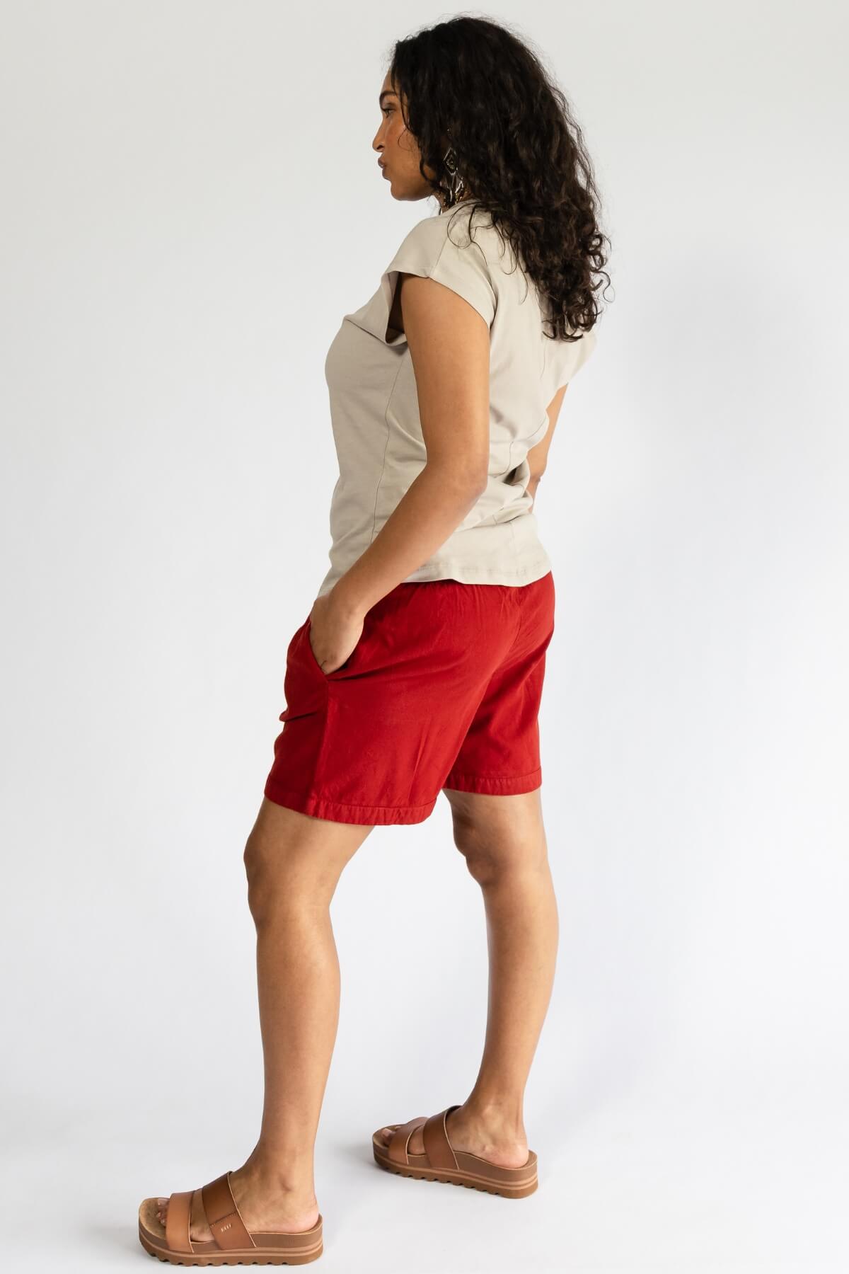 Surya Ethical Cotton Everyday Shorts for Women - left side view