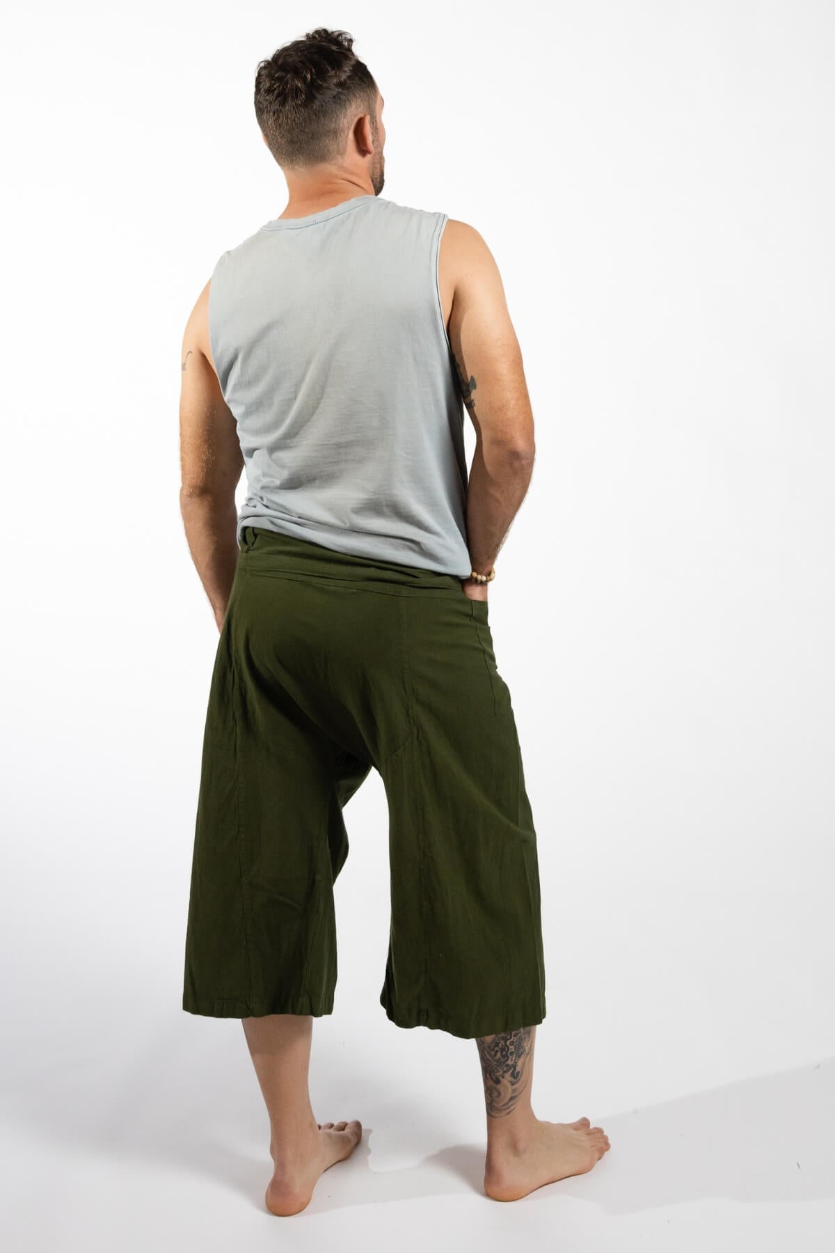 Surya Ethical Cotton Fisherman Shorts for Men - rear view