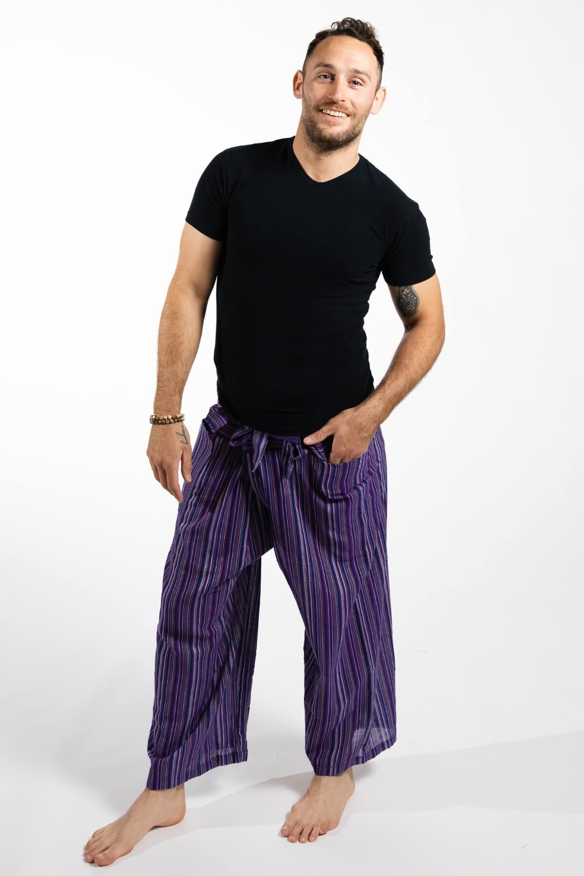 Surya Thai Fishermen Pants for Men - Purple