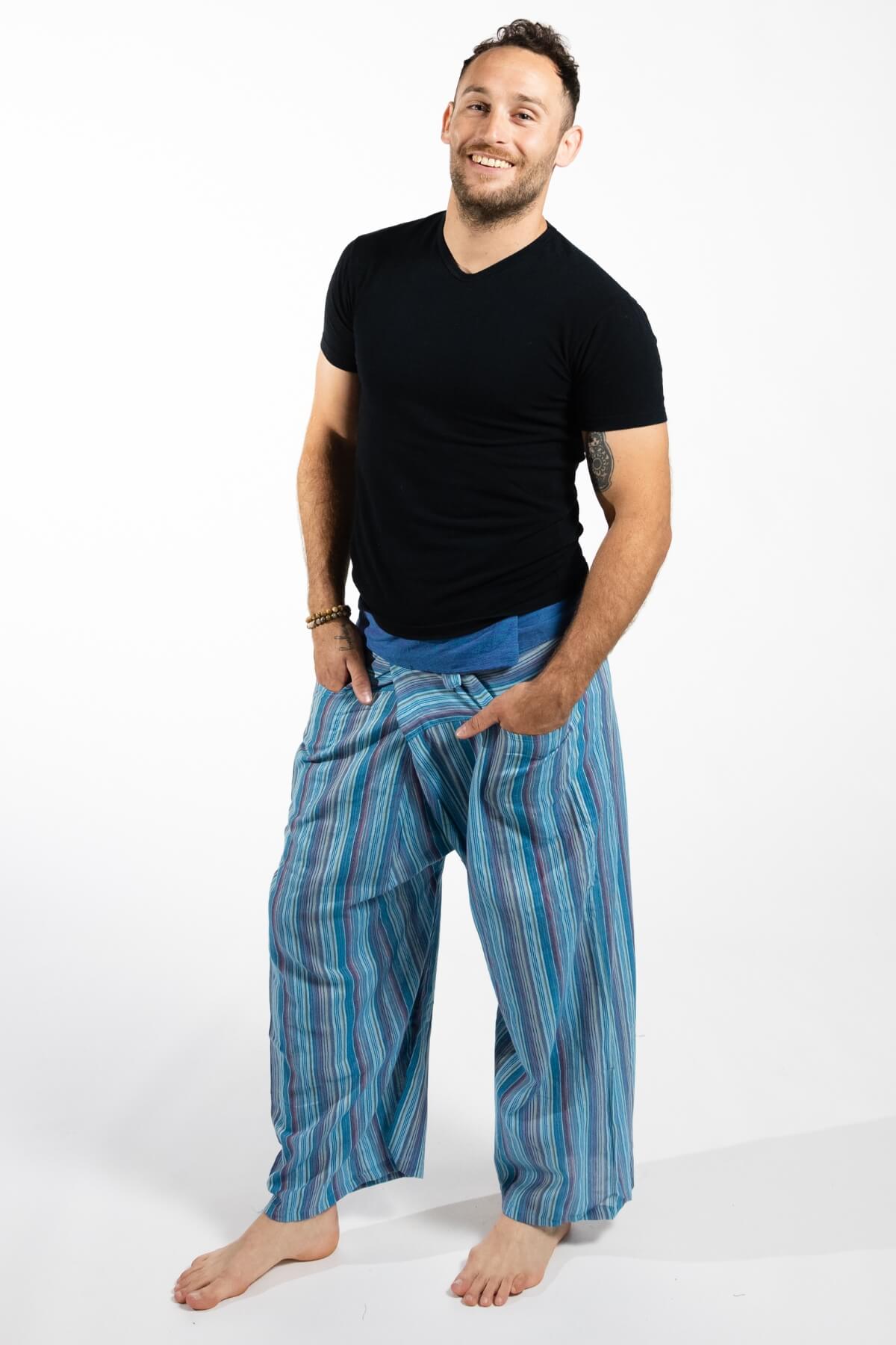 Surya Thai Cotton Fishermen Pants - Blue