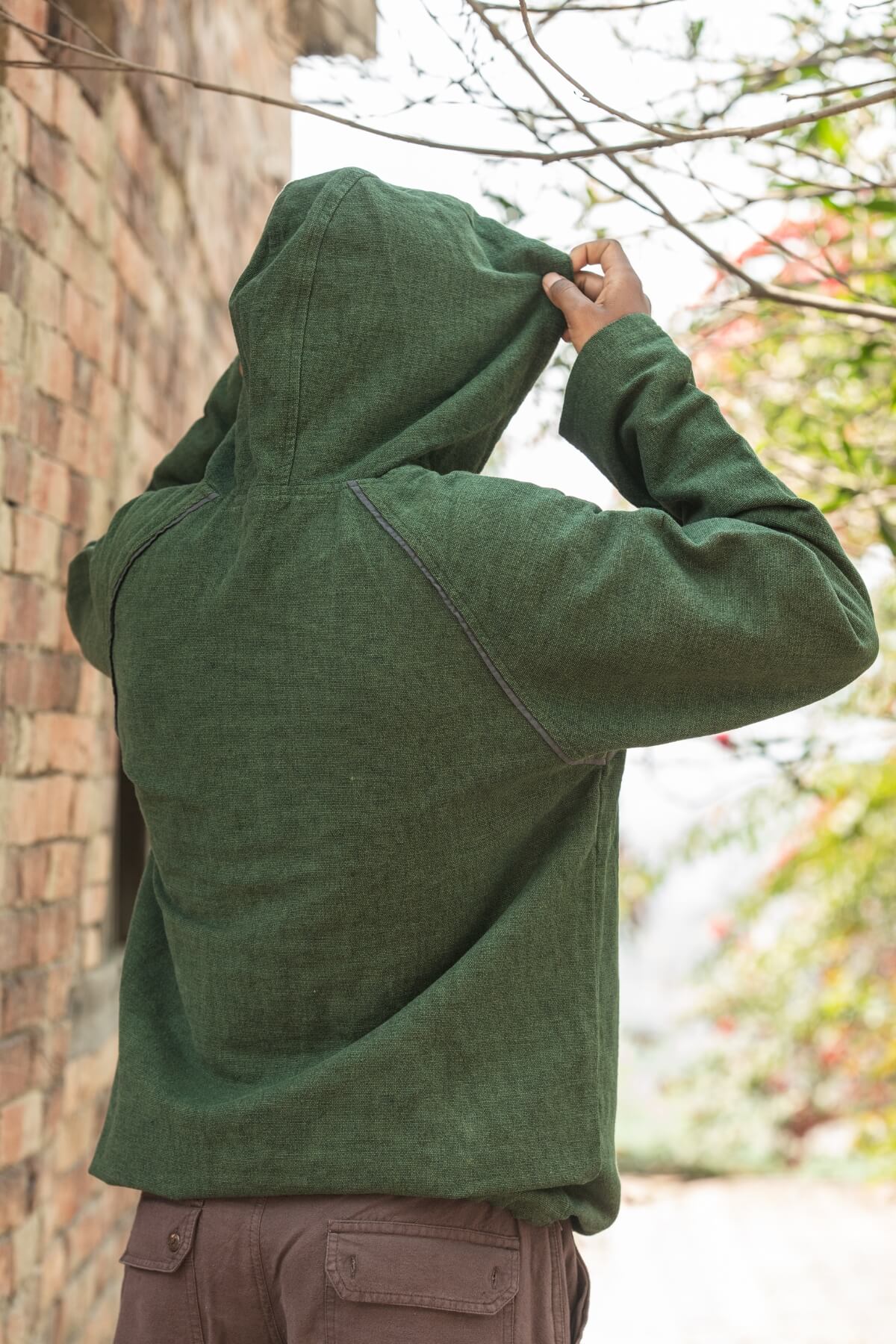 Surya Ethical Thick Cotton Jumper made in Nepal - Green