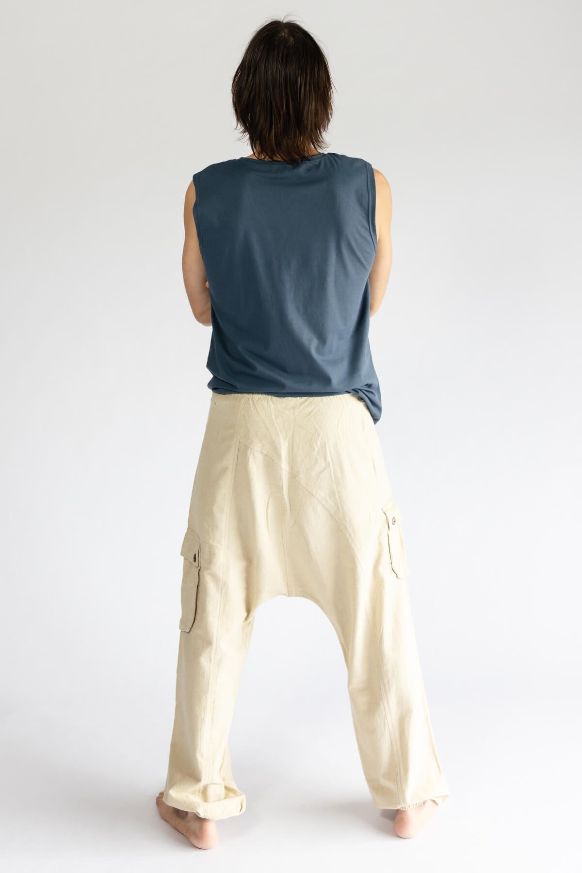 Surya Cotton Drop Crotch Trousers for Men - rear view