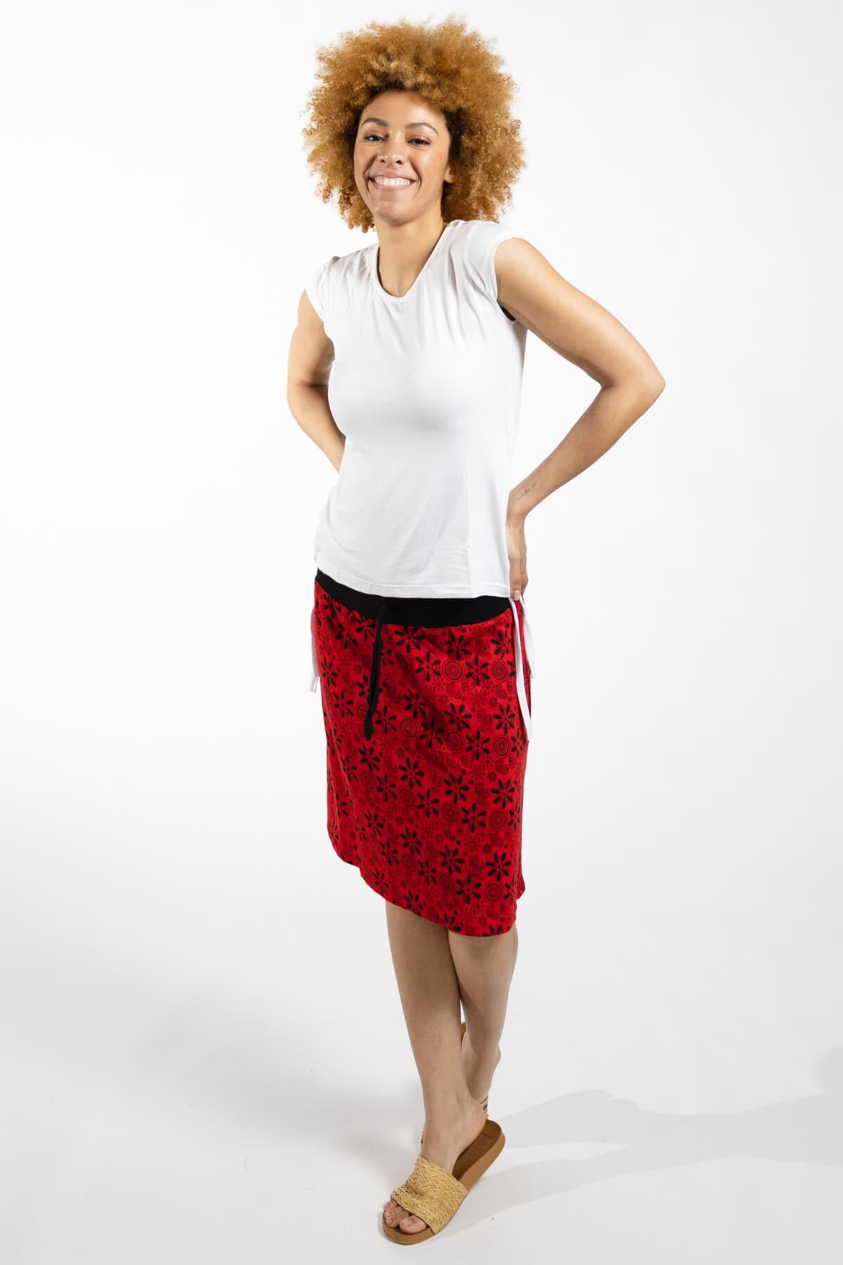 Surya Cotton 'Stella' Skirt made in Nepal - Red