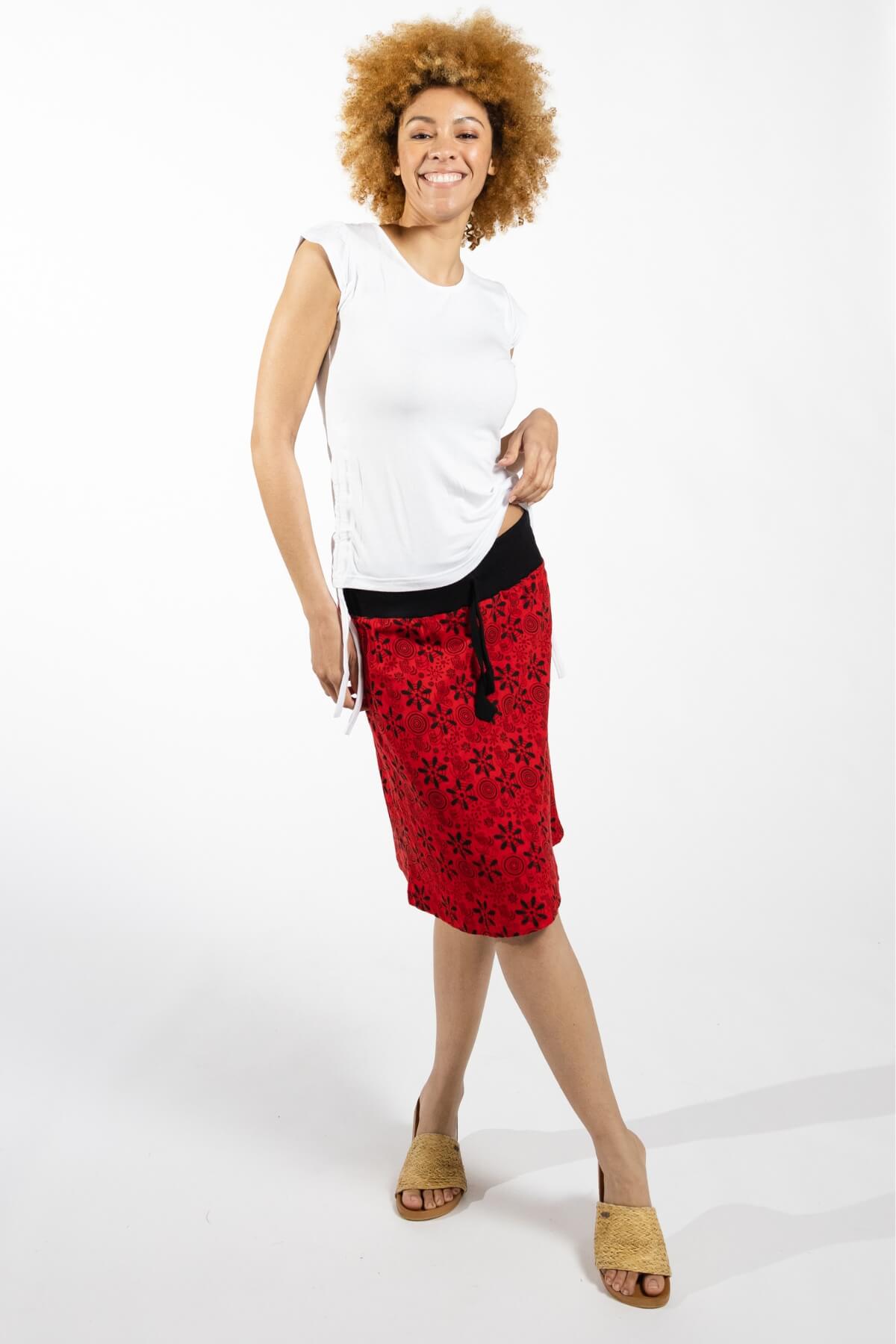 Surya Cotton 'Stella' Skirt made in Nepal - waistband detail