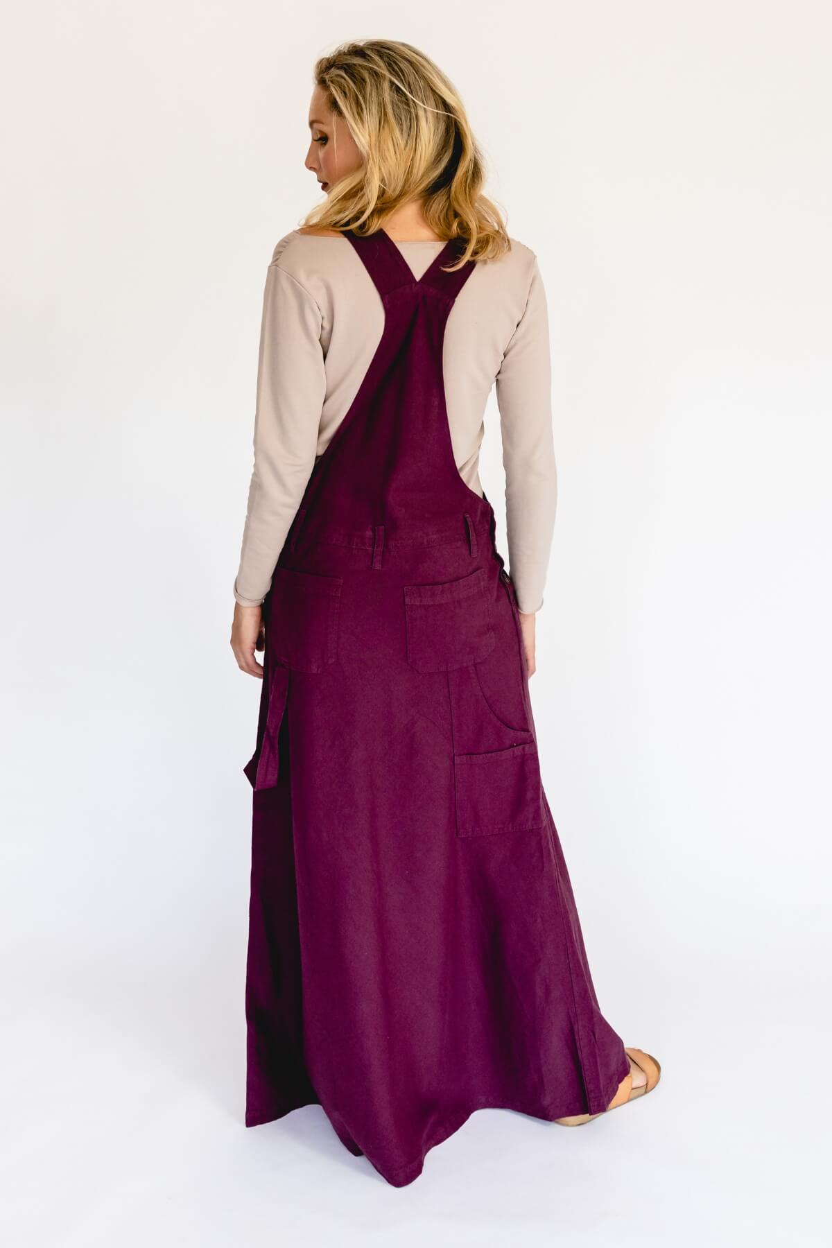 Surya Ethical Cotton Overall Maxi Dress from Nepal - rear view