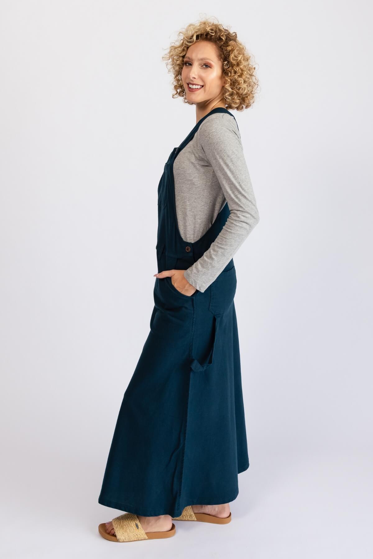 Surya Cotton Overall Maxi Dress | left side view