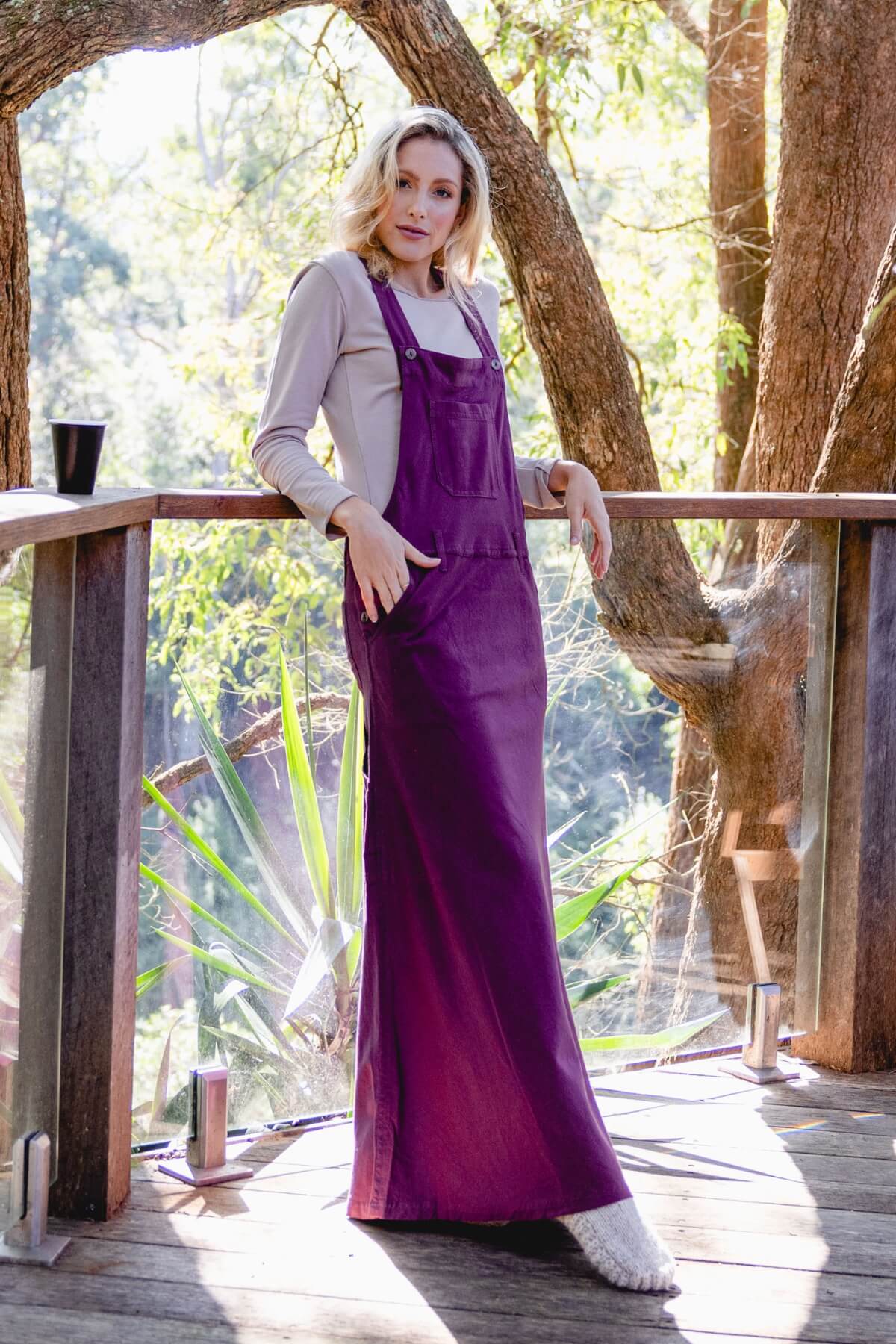 Surya Cotton Overall Maxi Dress from Nepal