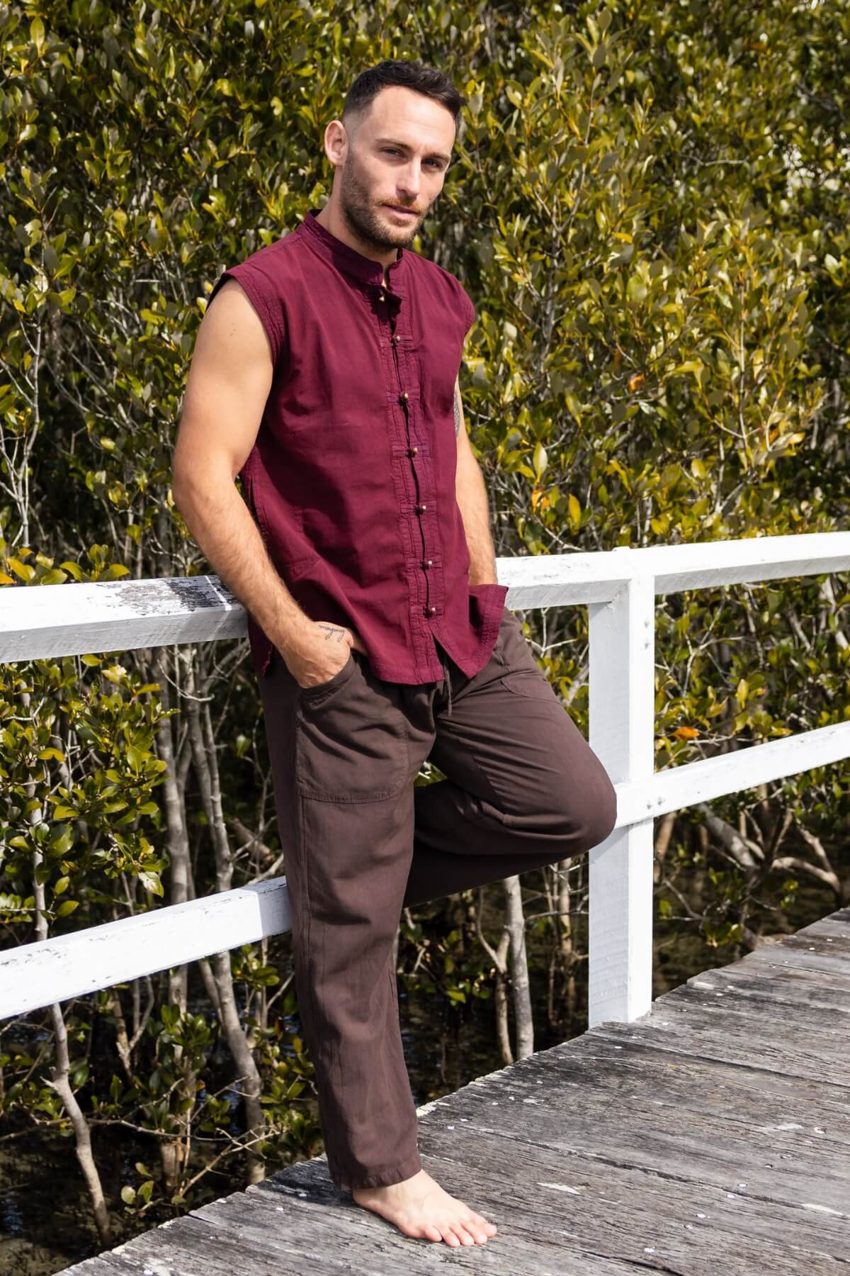Surya Everyday Cotton Pants for Men - on location in Huskisson