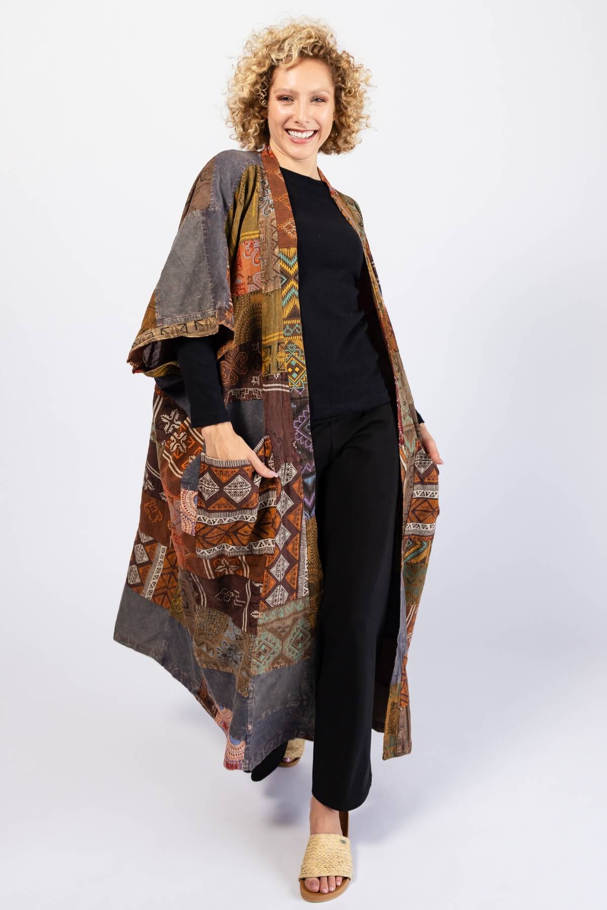 Surya Cotton Patch Asher Duster Jacket - made in Nepal