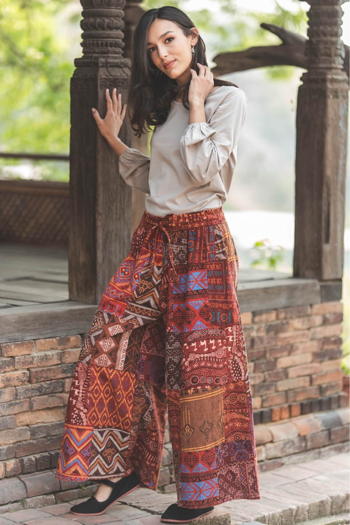 Surya Cotton Patchwork Pants - ethically made in Nepal