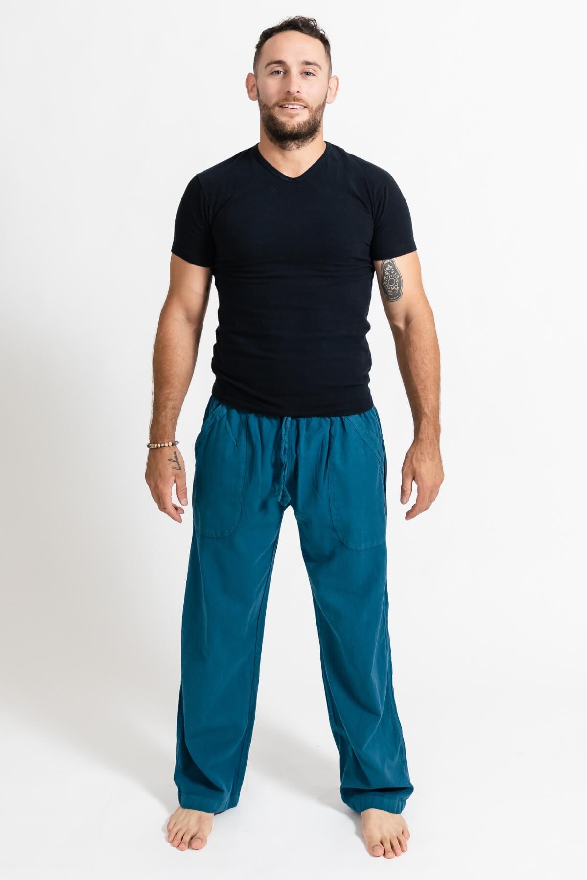Surya Cotton Everyday Pants for Men from Nepal - large, deep pockets