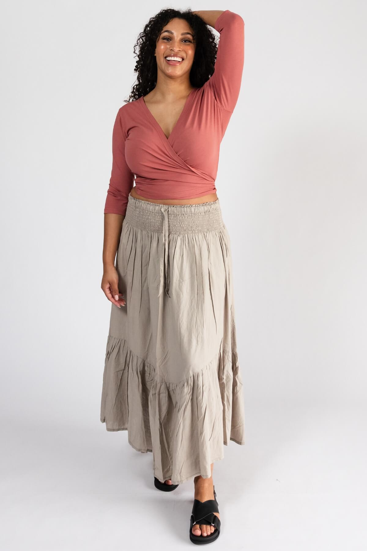 Surya Crinkle Cotton Isla Skirt for Women - generous sizing